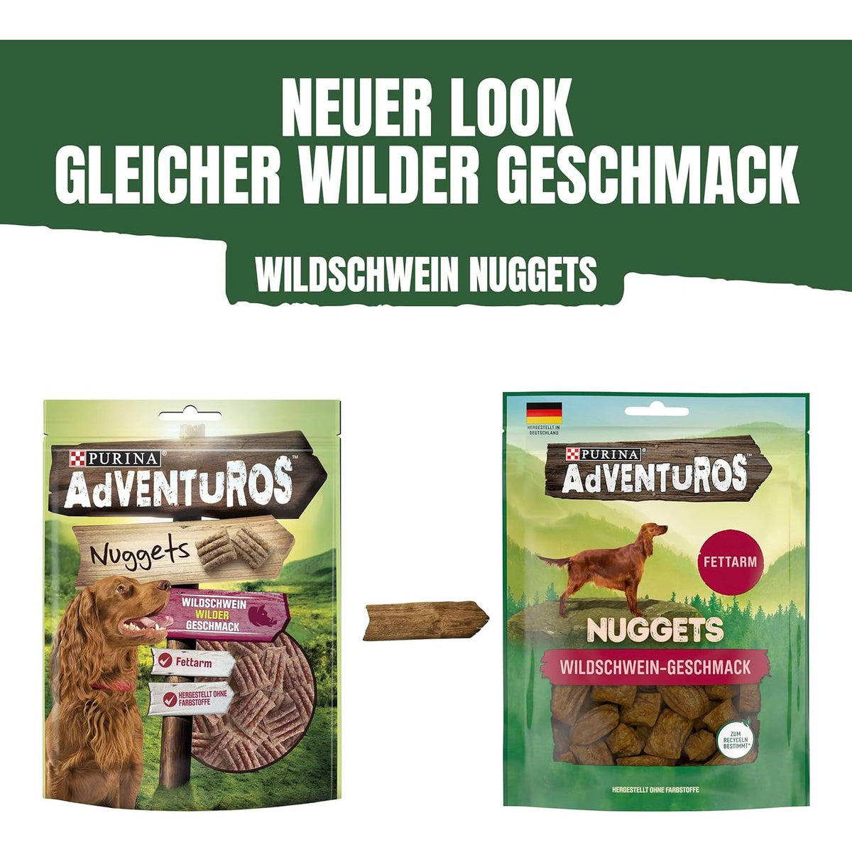 ADVENTuROS Nuggets friandise pour chiens pauvre en graisse, au goût de sanglier 90g sachet