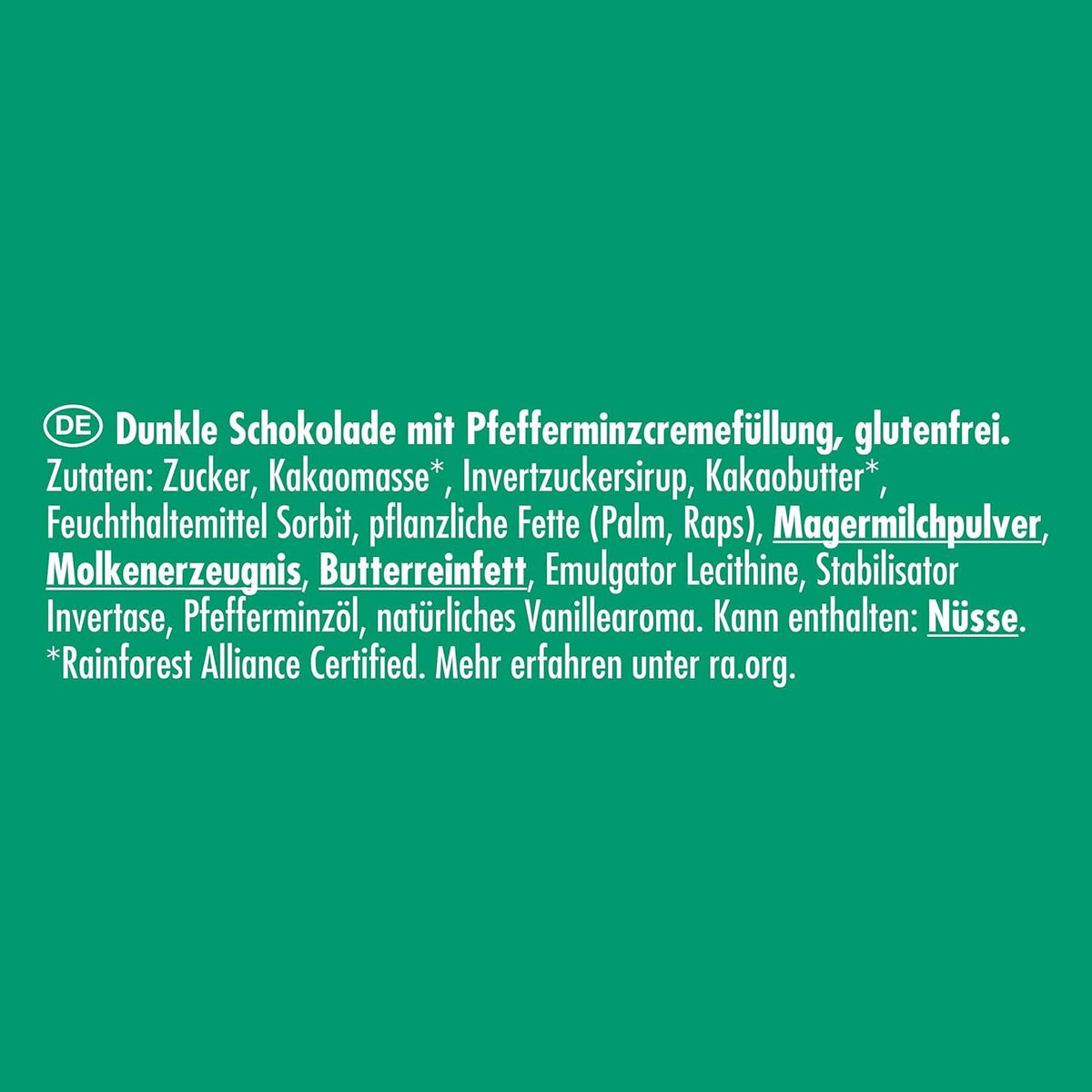 After Eight Winter Pralinés, Pralinen glutenfrei aus dunkler Schokolade mit Minzfüllung
