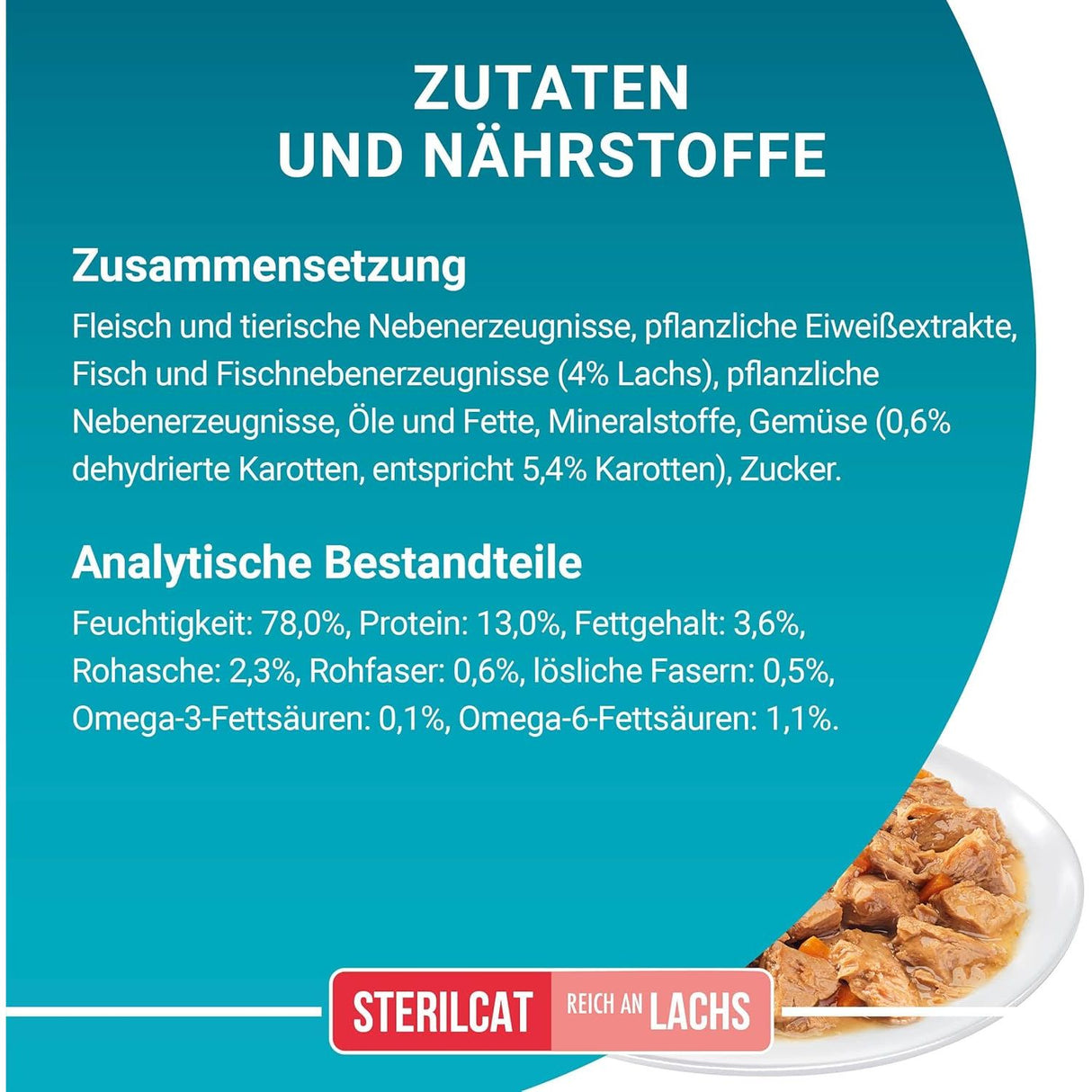 ONE Sterilcat 8er-Pack zarte Stückchen in Sauce mit Lachs und Karotte