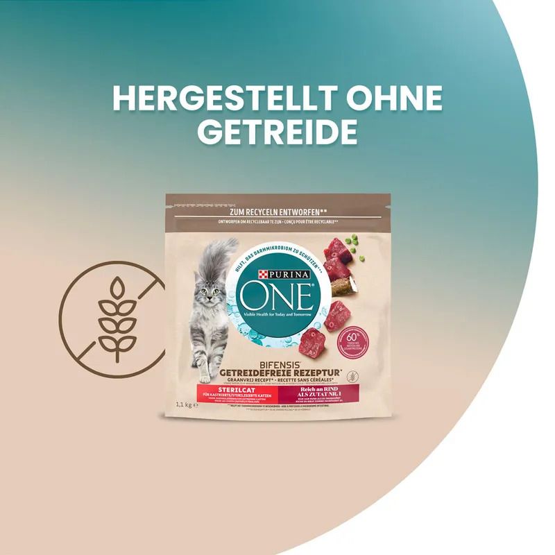PURINA ONE Sterilcat Getreidefrei Trockenfutter mit Rind