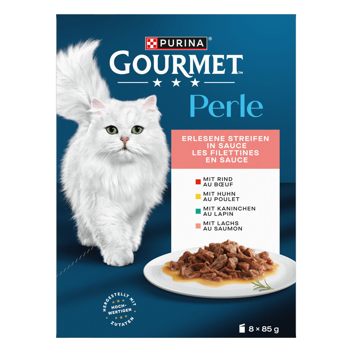 GOURMET Perle Erlesene Streifen Katzenfutter nass, Sorten-Mix