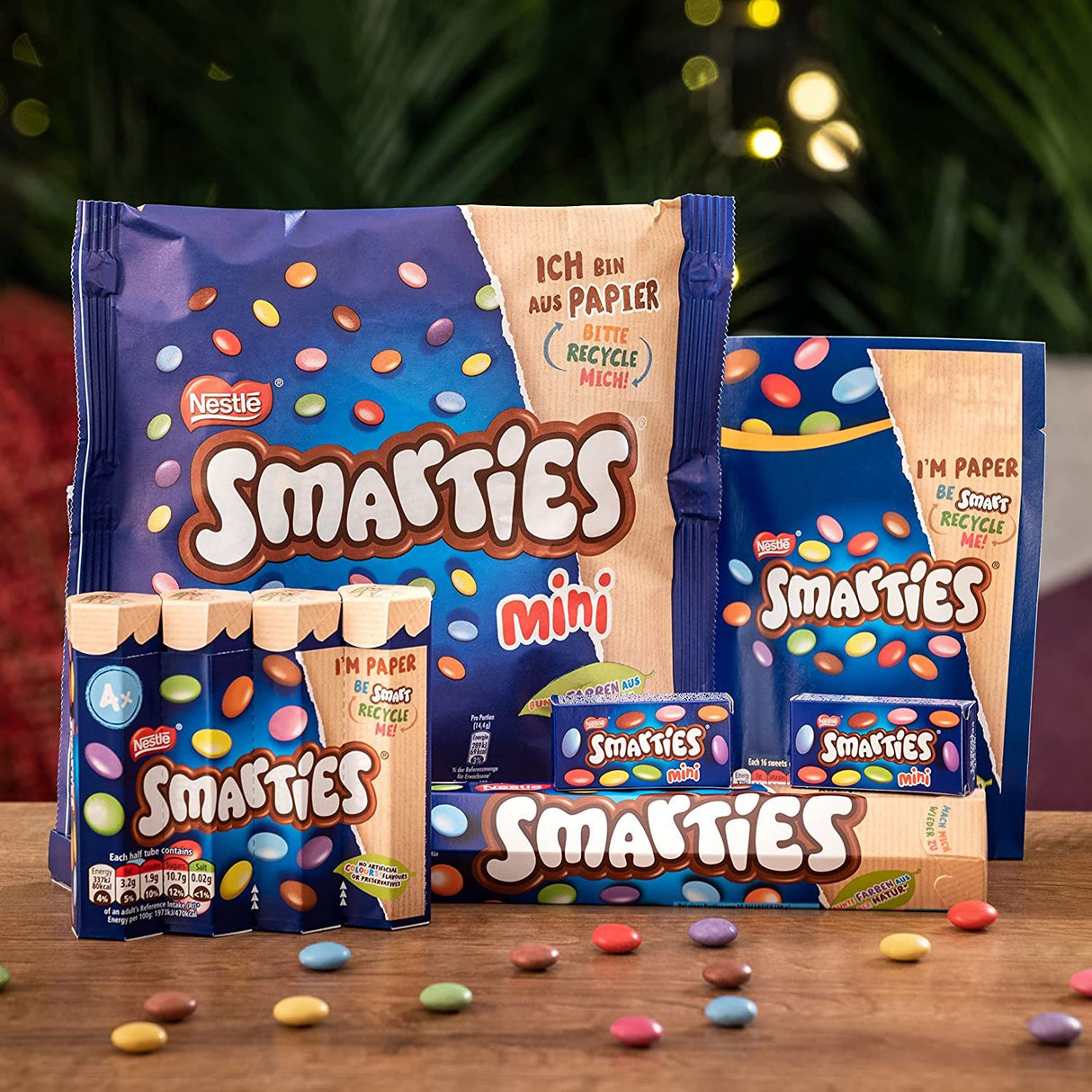 NESTLÉ Smarties® Bonbons Chocolatés, Boîte de 24 tubes