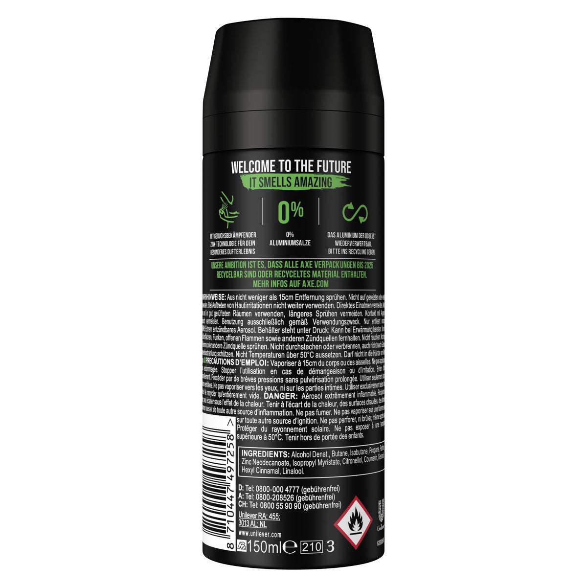 Axe Bodyspray Africa ohne Aluminiumsalze 150 ml
