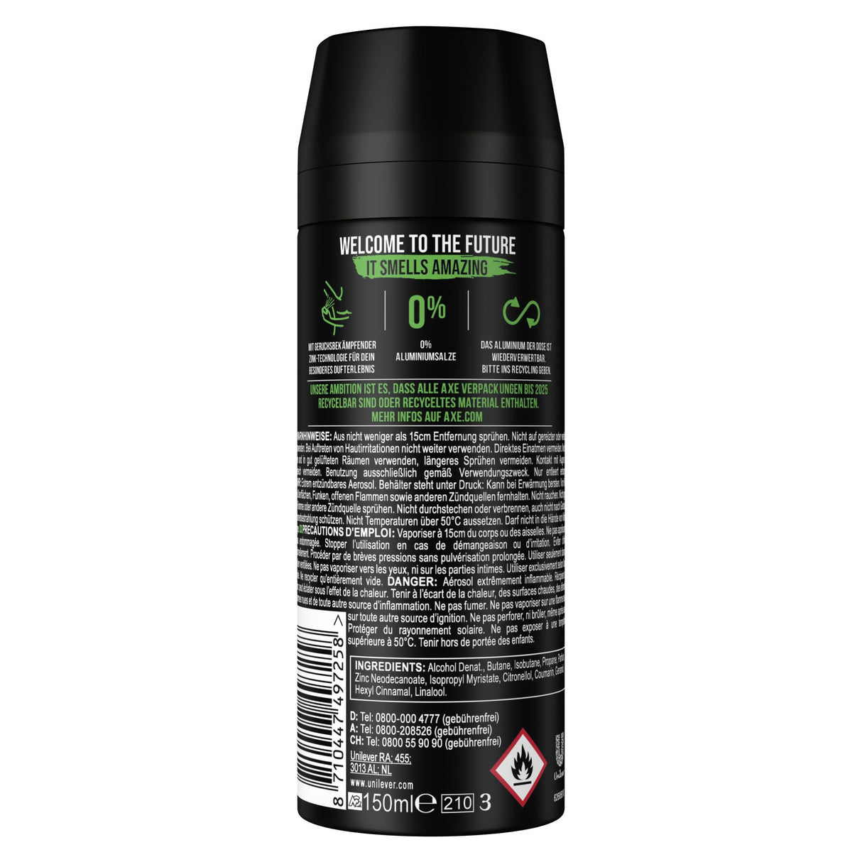 Axe Bodyspray Africa ohne Aluminiumsalze 150 ml