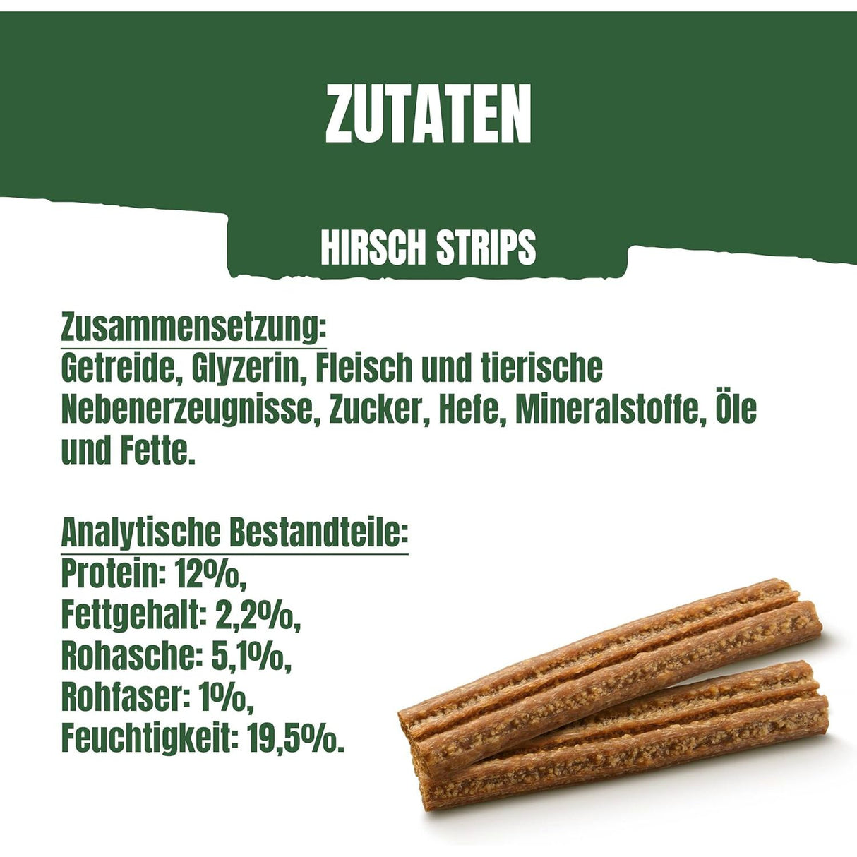 AdVENTuROS Strips Hundeleckerli fettarm, mit Hirschgeschmack 90g Beutel