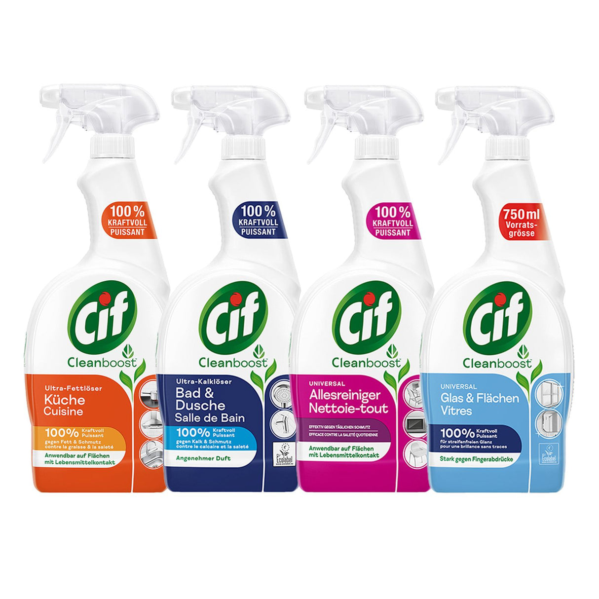 CIF Power & Shine Reinigungsmittel-Set für den gesamten Haushalt