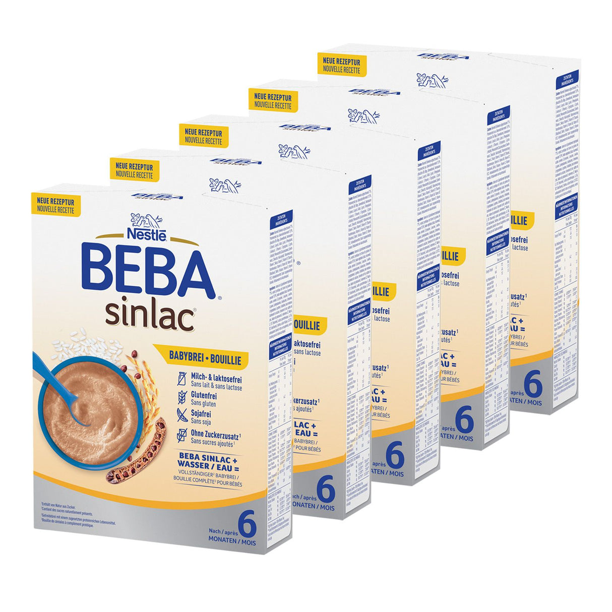 BEBA SINLAC glutenfreier Reisbrei, Sojafrei, Milch- & Laktosefrei,