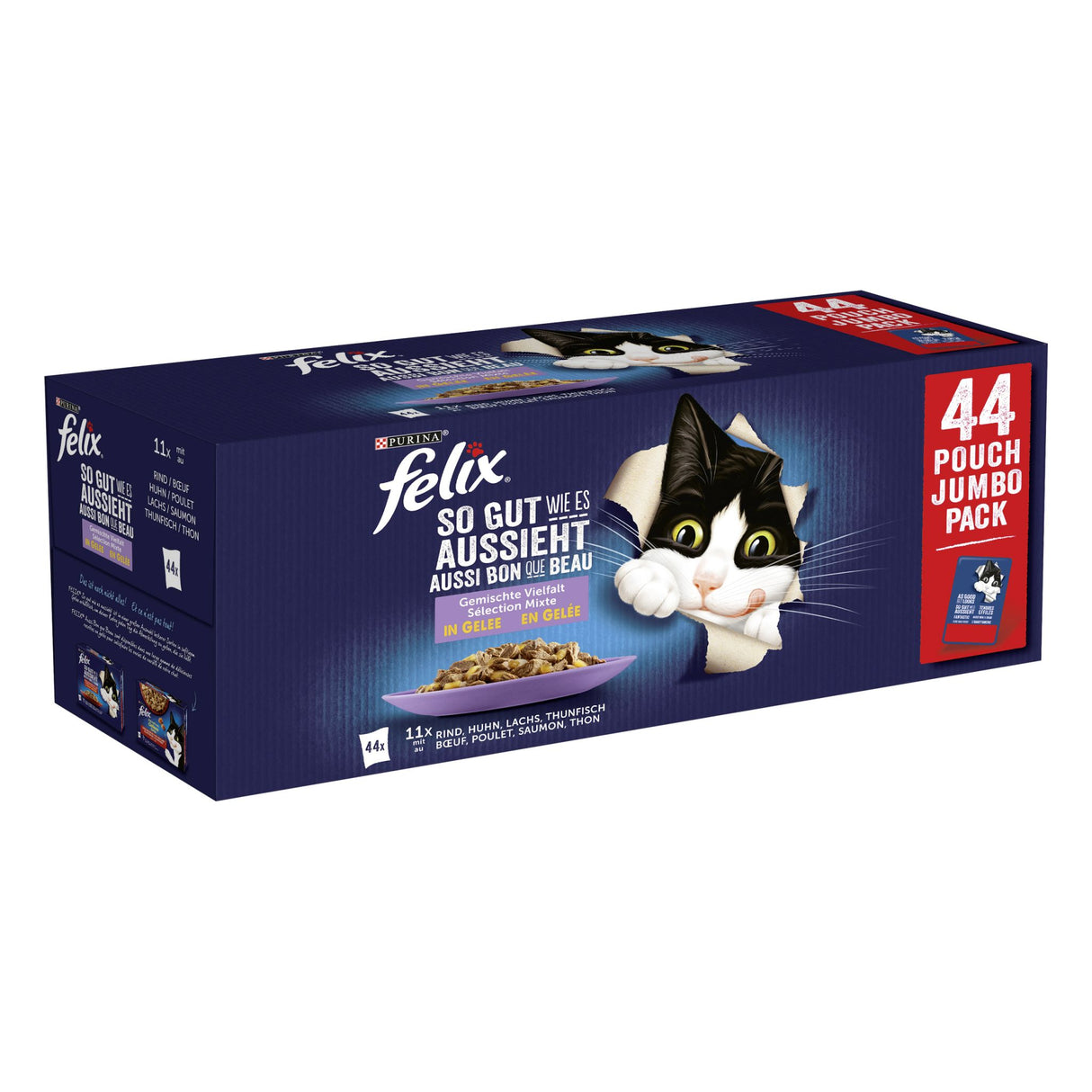 FELIX Si bon qu'il en a l'air Nourriture pour chats humide en gelée, mélange de variétés