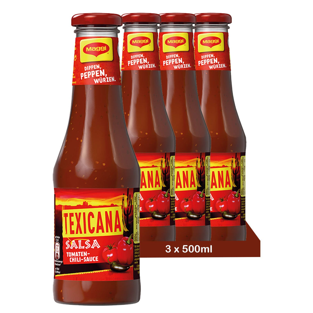 MAGGI Texicana Salsa | Tomaten-Chilli-Soße als Dip und Würzsauce |