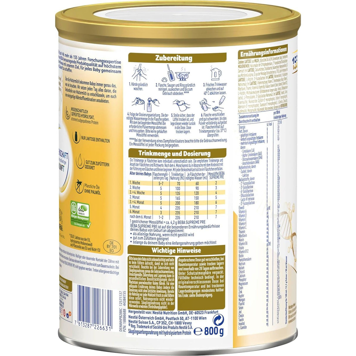 Nestlé BEBA SUPREME PRE Anfangsnahrung