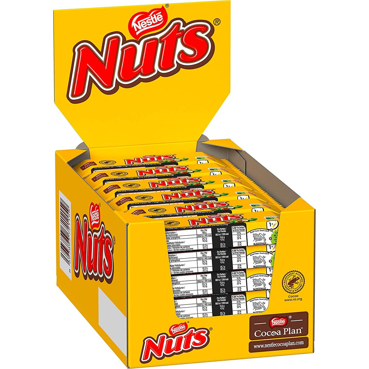 NESTLÉ Nuts Barres de Chocolate Boîte de 24