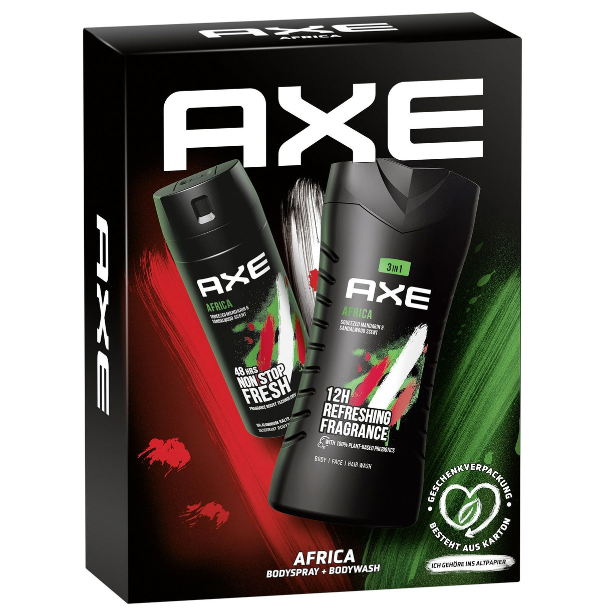 AXE Africa Duo Geschenkset für Männer, mit Bodyspray 150ml und Duschgel 250ml
