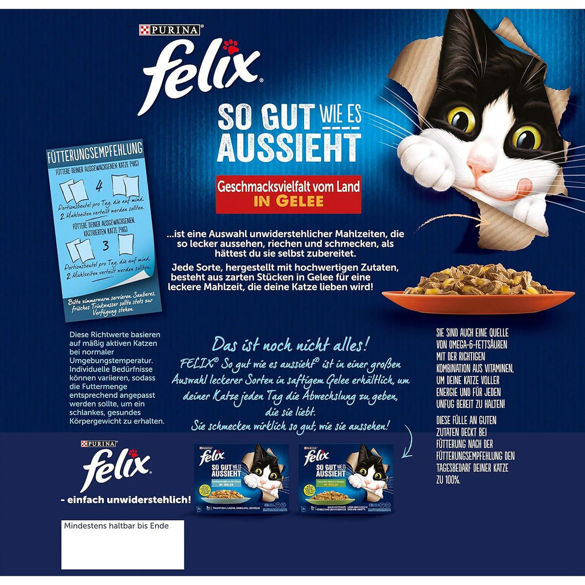 FELIX Si bon qu'il en a l'air Nourriture pour chats humide en gelée, mélange de variétés