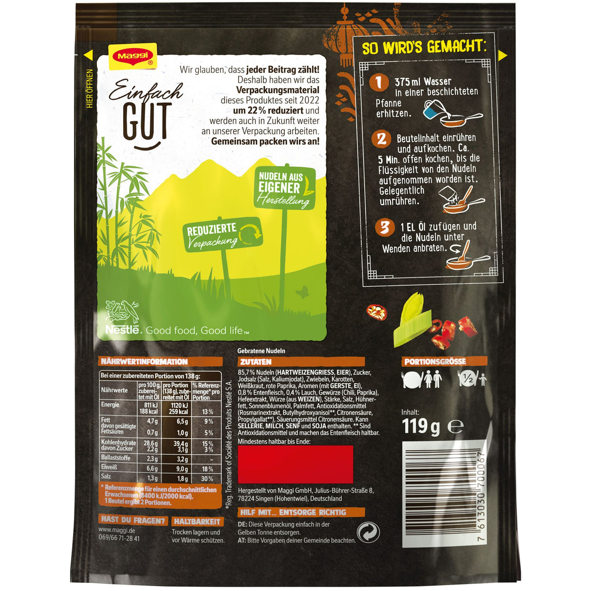 MAGGI Magic Asia Gebratene Nudeln Ente