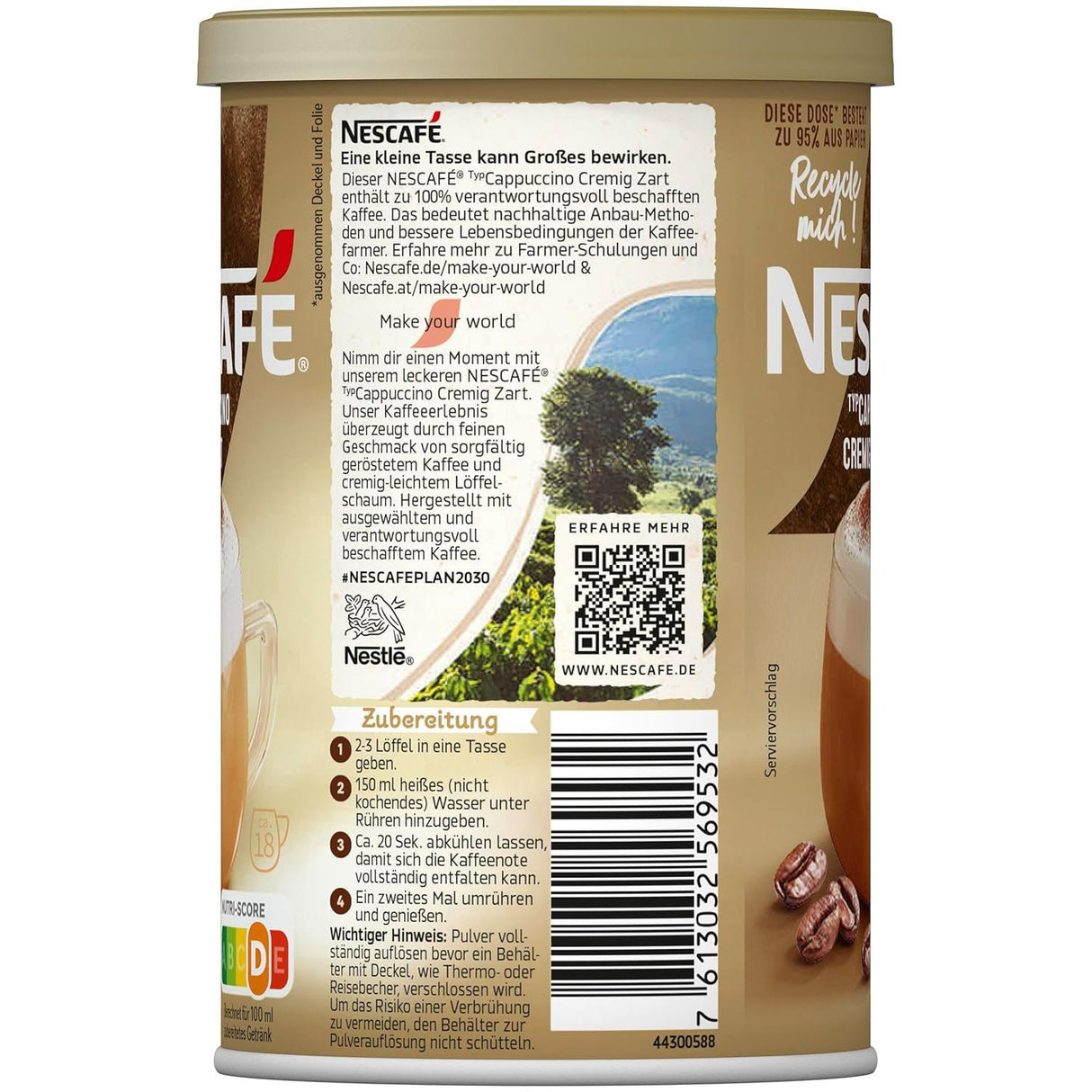 NESCAFÉ Gold Typ Cappuccino löslicher Bohnenkaffee