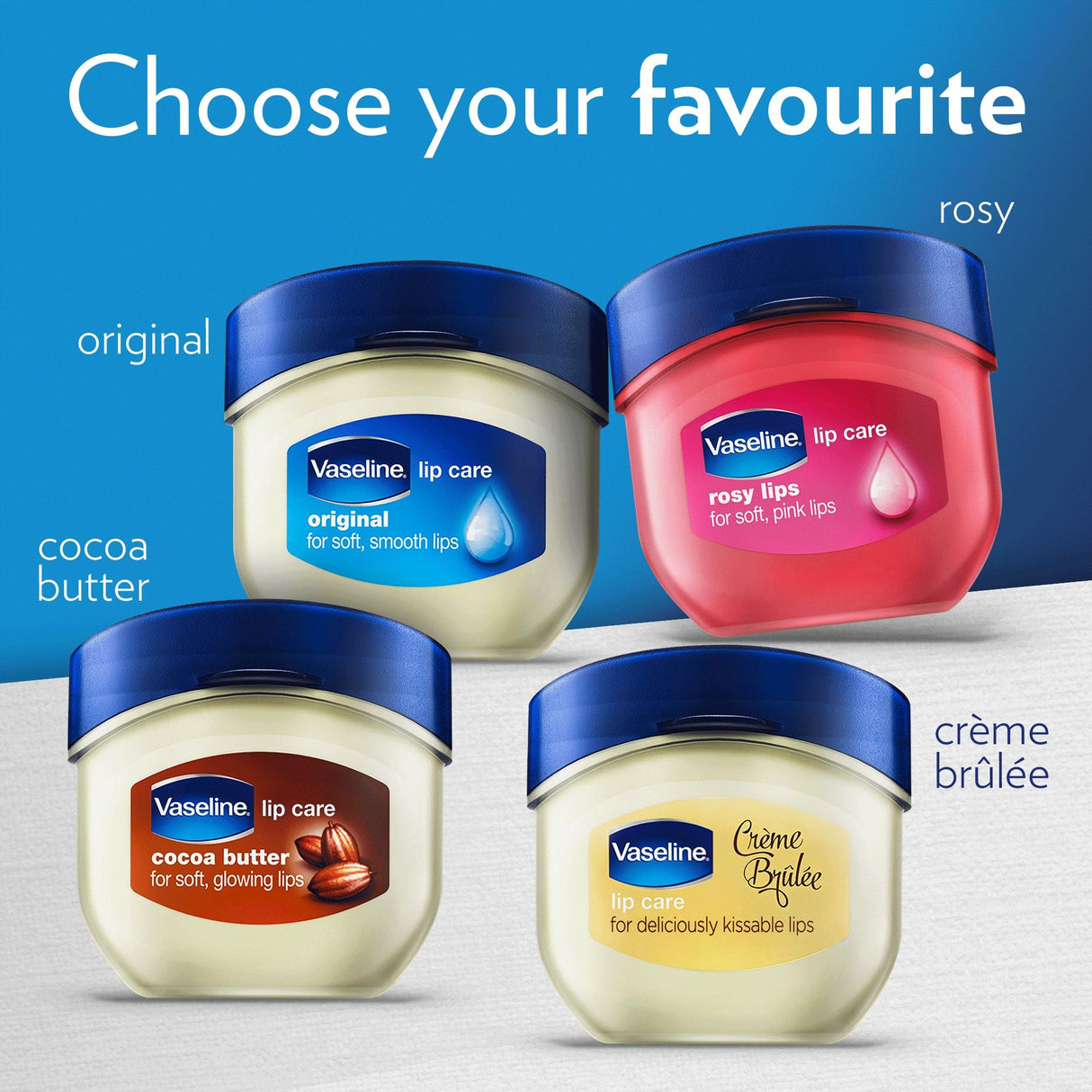 Vaseline Lip Therapy 7G Cocoa Butter, Pflegender Lippenbalsam für optimale Feuchtigkeit,