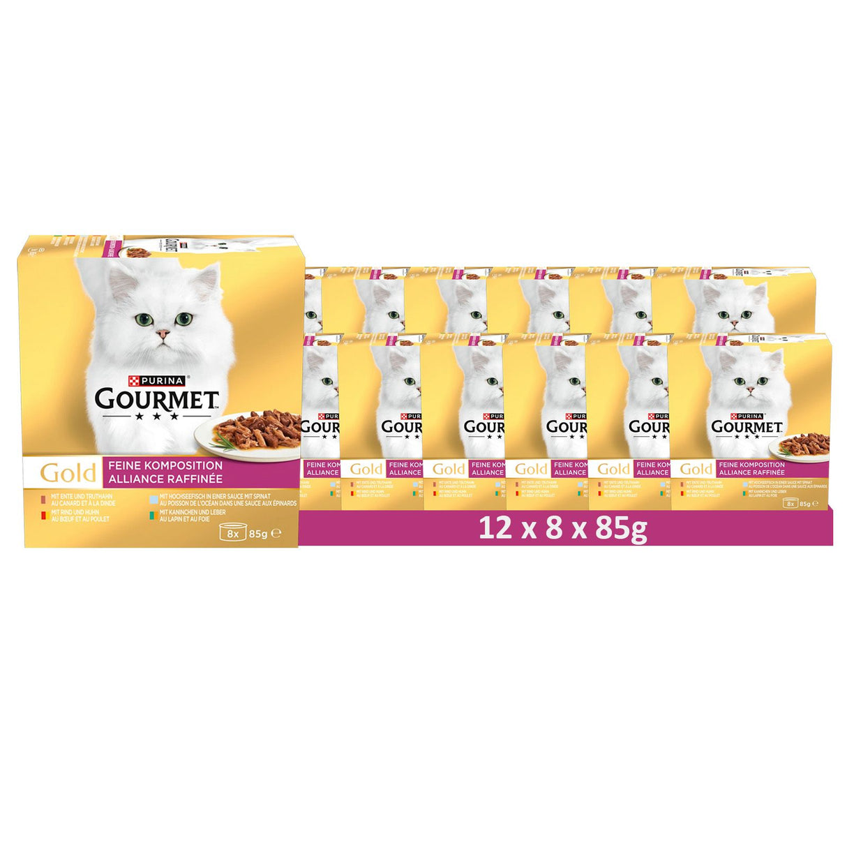 GOURMET Gold Feine Komposition Katzenfutter nass, Sorten-Mix