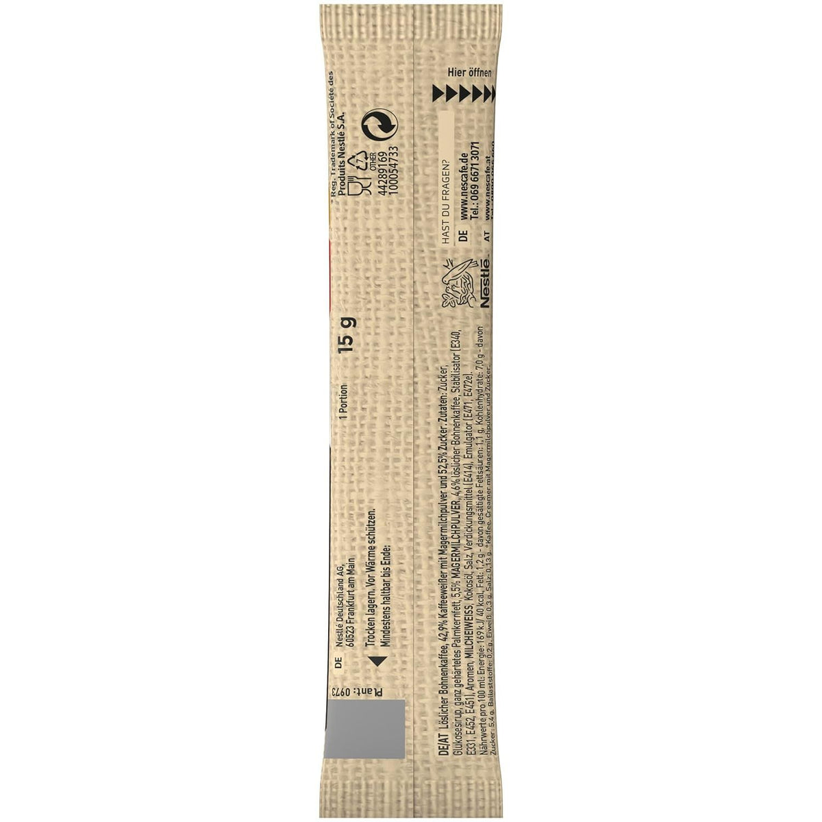 NESCAFÉ 3in1 Creamy Latte Bâtonnets de poudre pour boisson, café soluble en grains