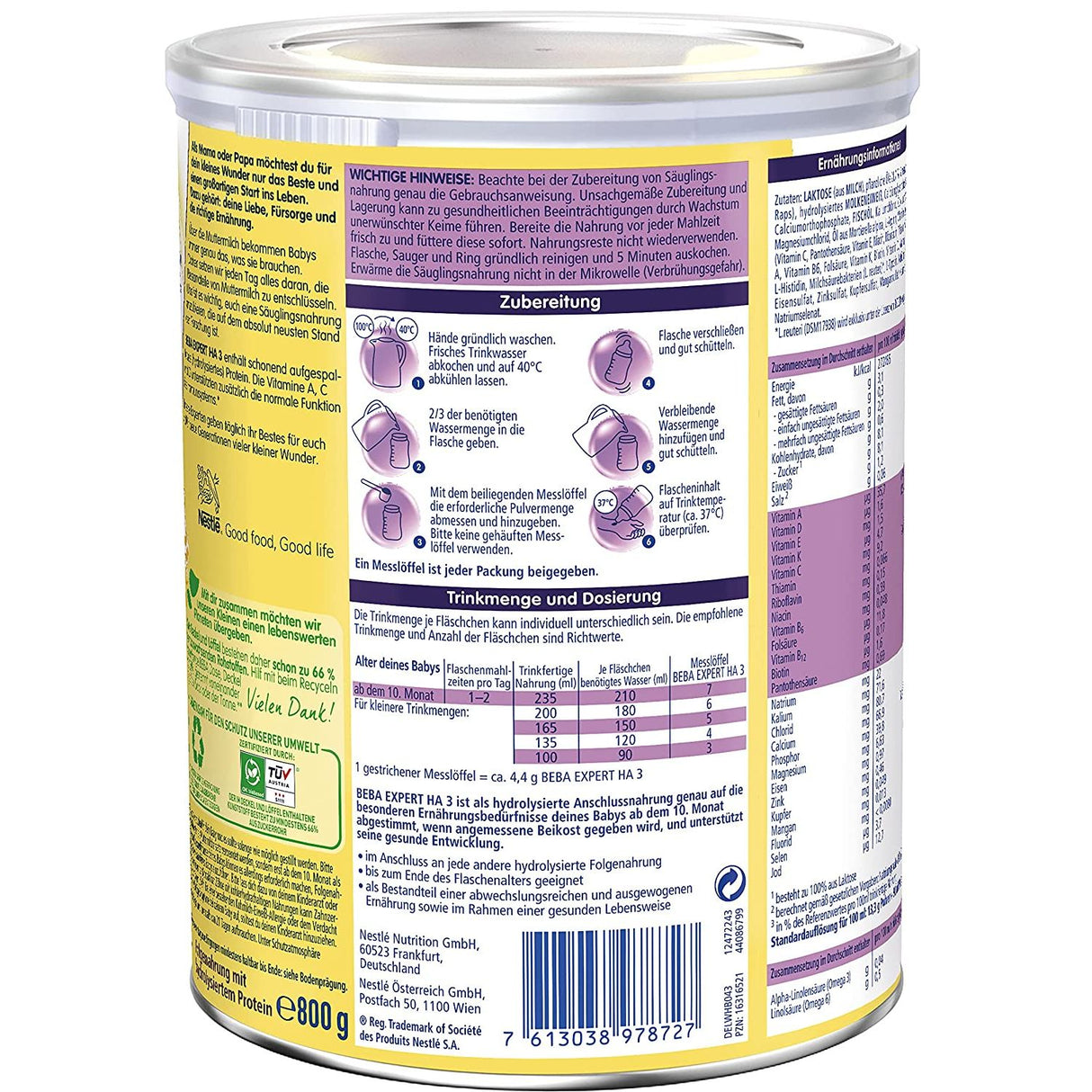Nestlé BEBA EXPERT HA 3 Hydrolisierte Folgenahrung