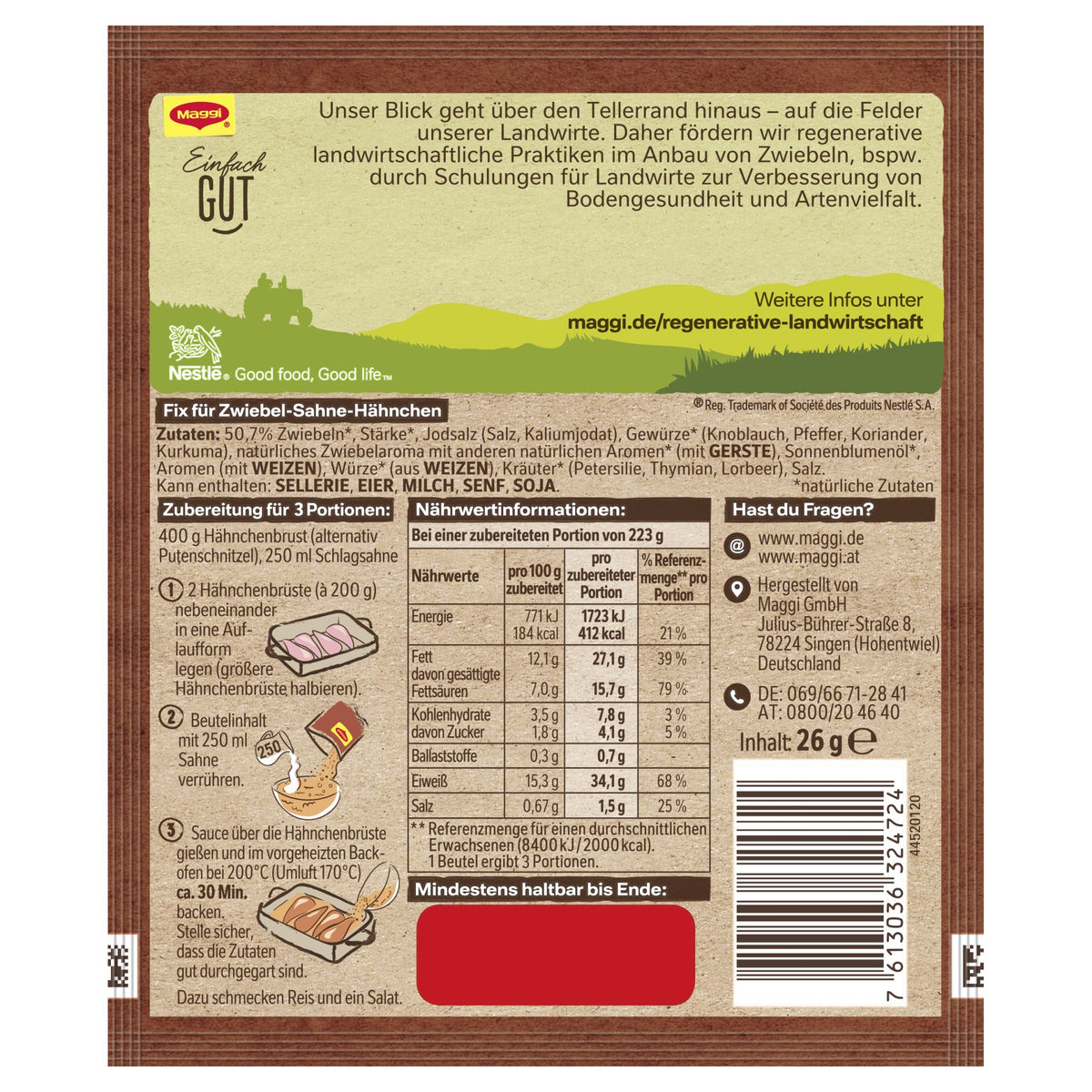 MAGGI FIX Zwiebel Sahne Hähnchen