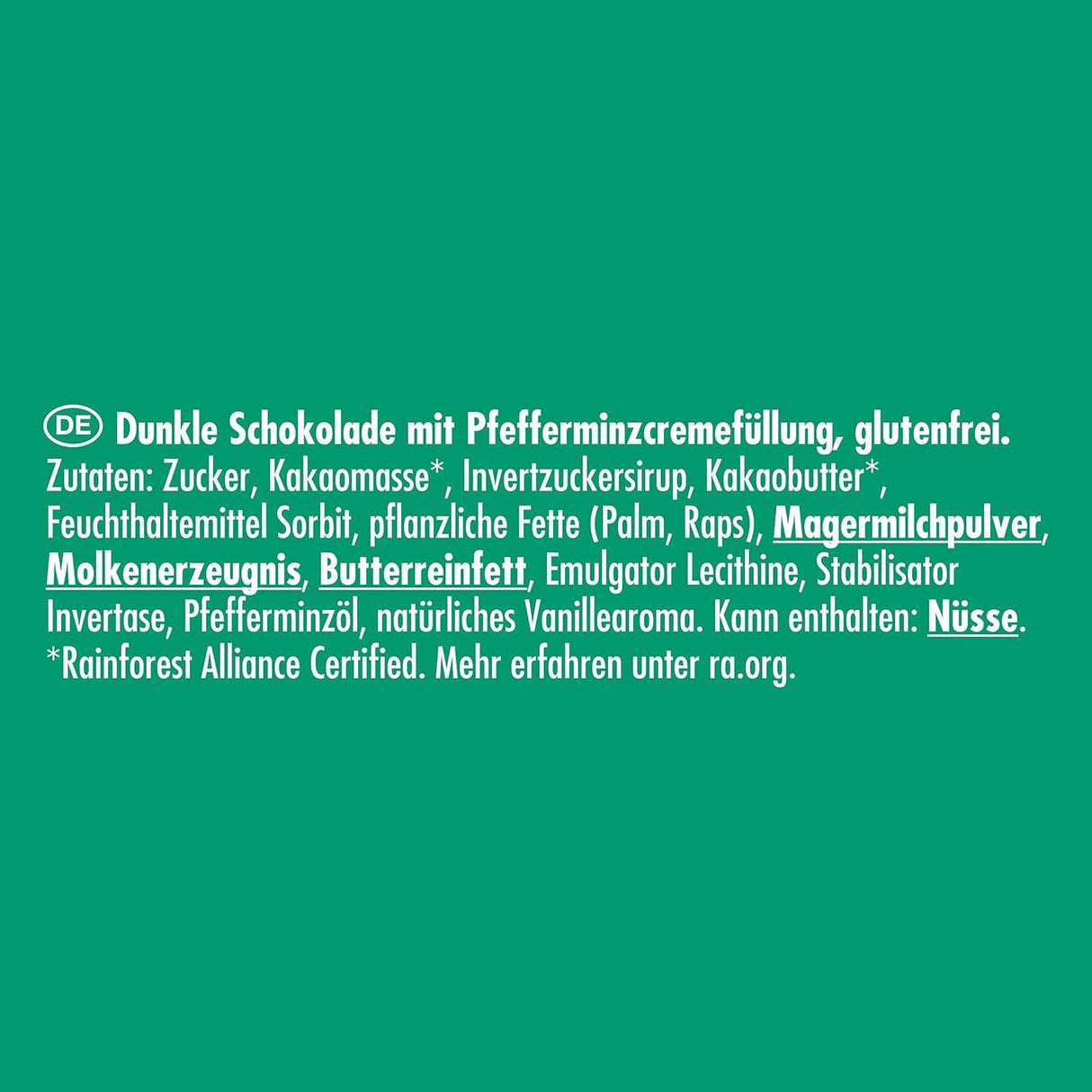 After Eight Winter Pralinés, Pralinen glutenfrei aus dunkler Schokolade mit Minzfüllung