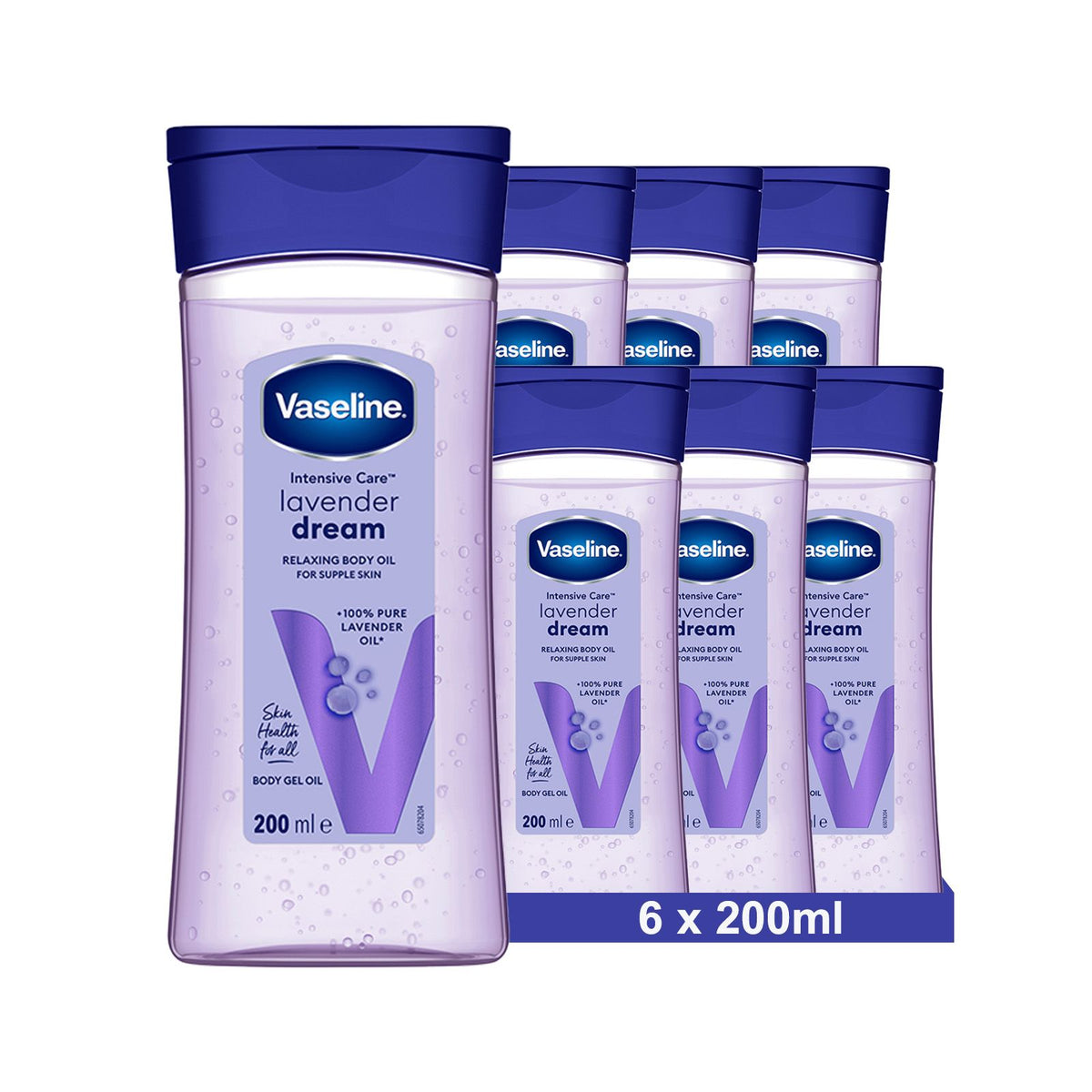 Vaseline Intensive Care Lavender Dream pour une peau douce et souple – Gel-huile relaxant pour le corps à l'huile de lavande 100 % pure, 200 ml