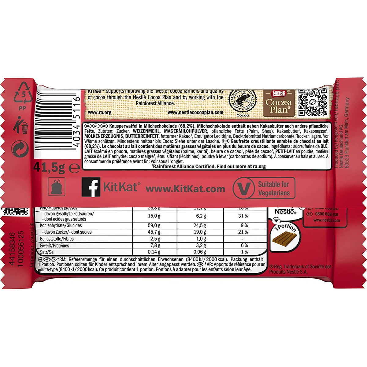 NESTLÉ KitKat Chocolat au Lait Boîte de 24