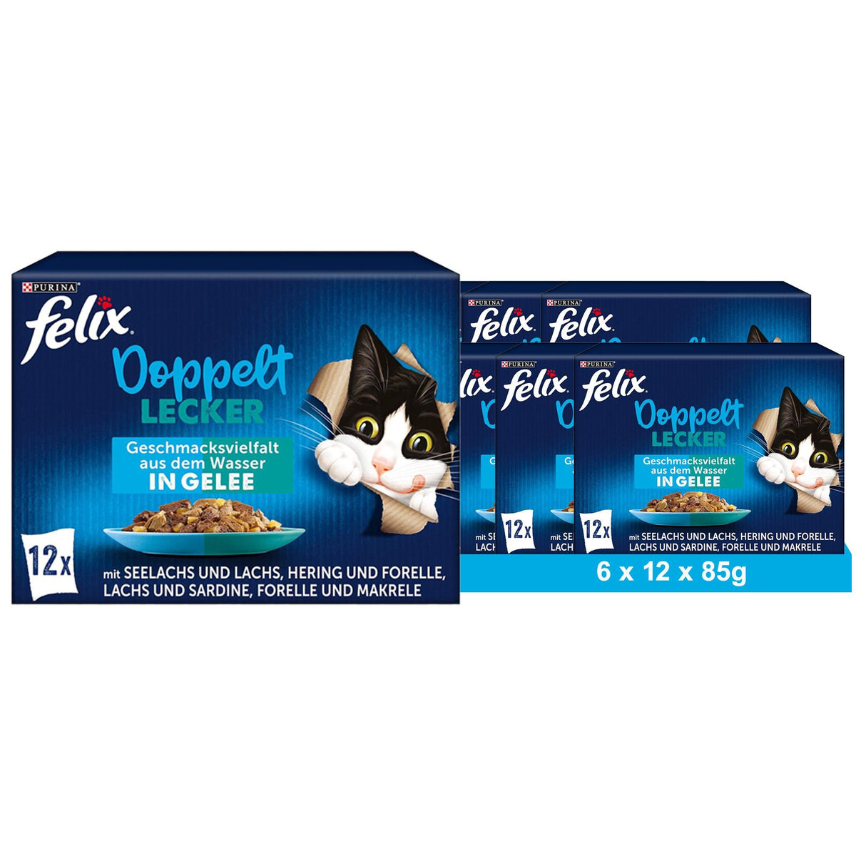 FELIX Doppelt Lecker Geschmacksvielfalt aus dem Wasser Katzennassfutter