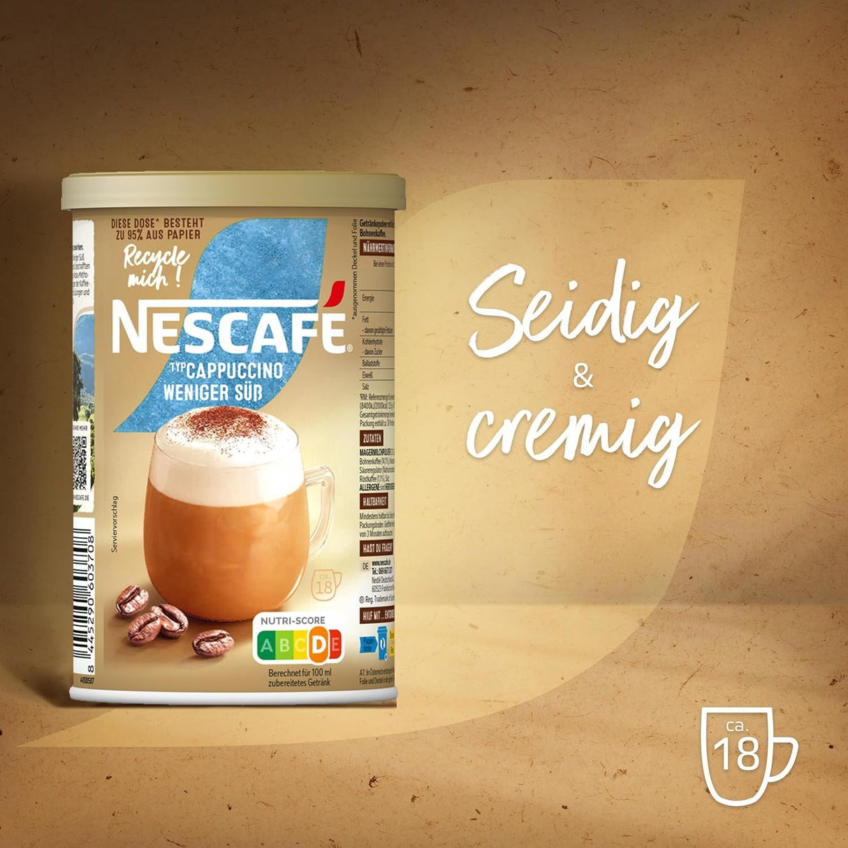 NESCAFÉ Gold Typ Cappuccino Non Sucré, Café Soluble, Café Instantané