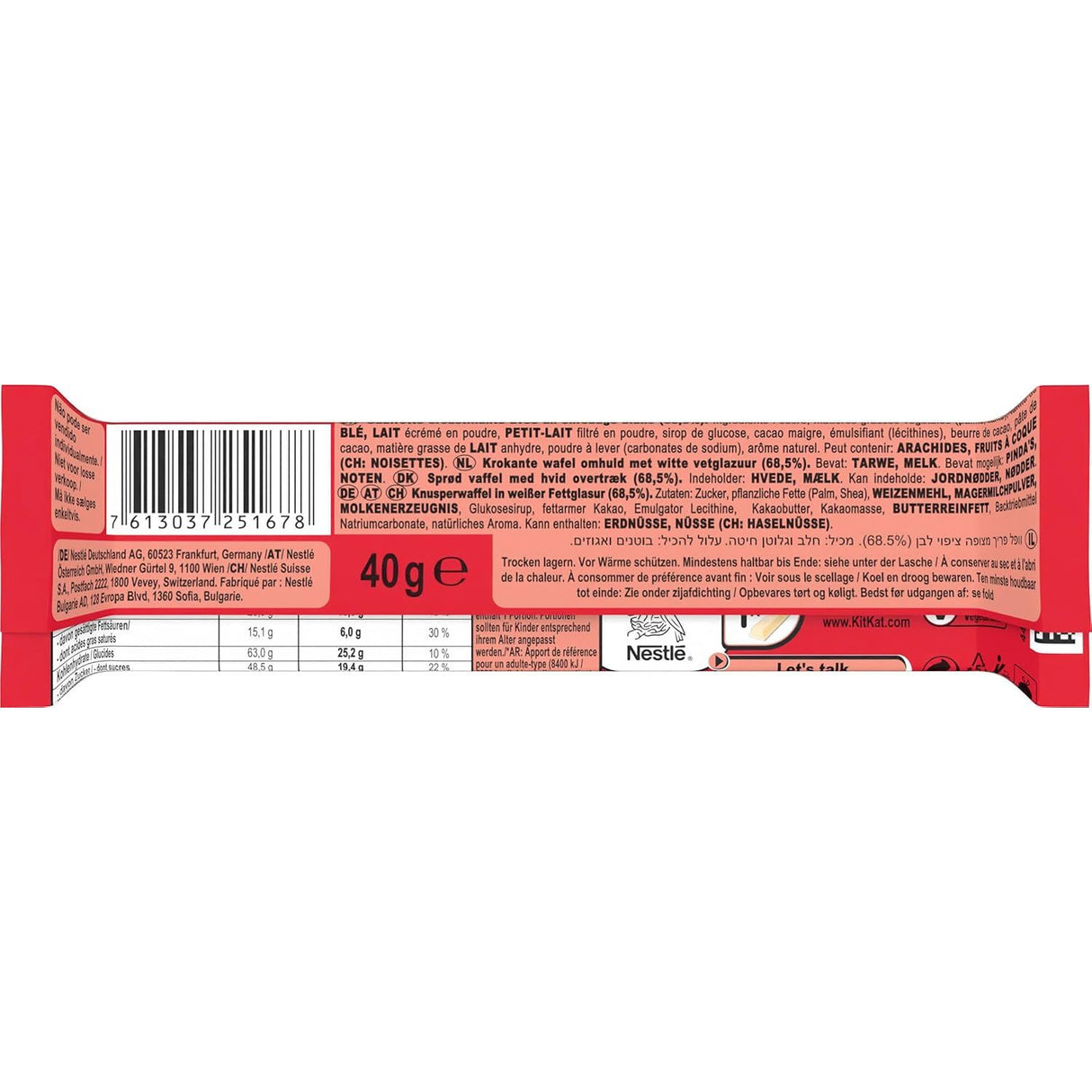 NESTLÉ KitKat Chunky White Chocolat Blanc Boîte de 24