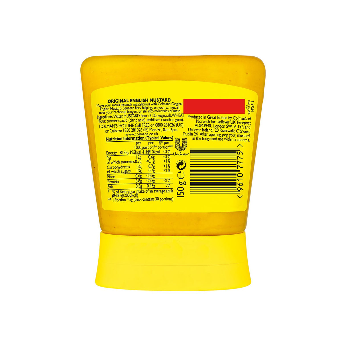 Colman's Original englischer Senf, English Mustard fein gemahlen in der Tube