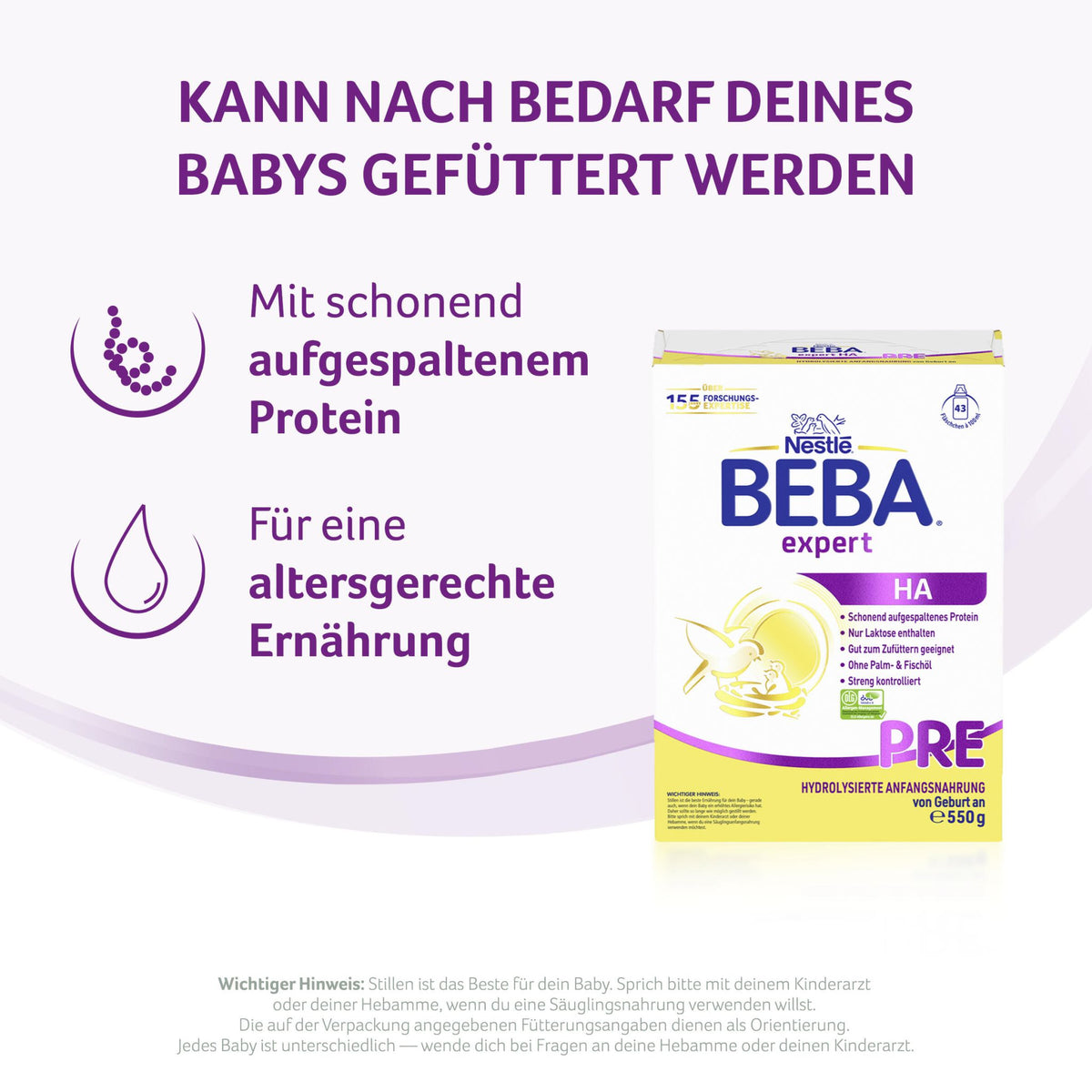 Nestlé BEBA EXPERT HA PRE Hydrolisierte Anfangsnahrung