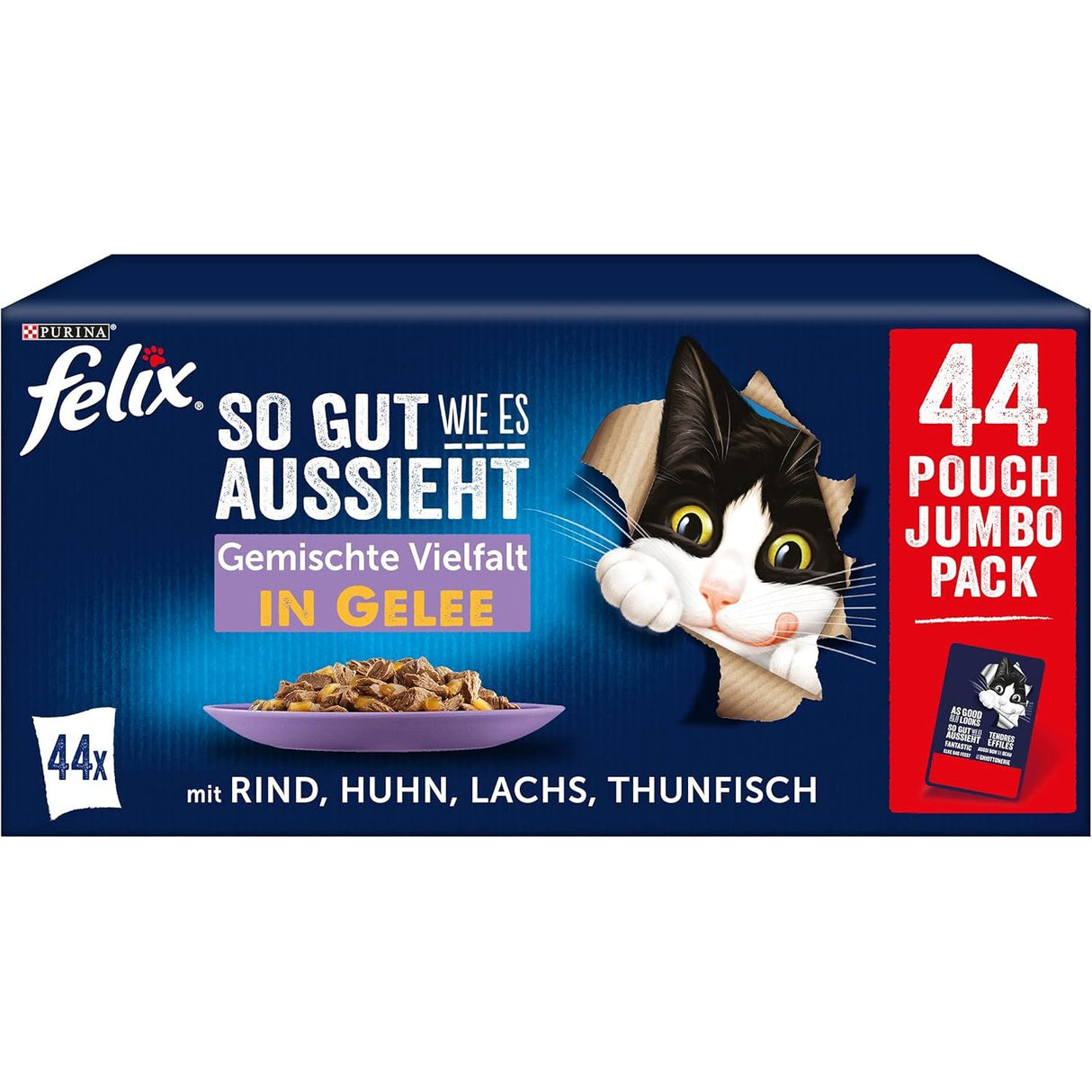 FELIX Si bon qu'il en a l'air Nourriture pour chats humide en gelée, mélange de variétés