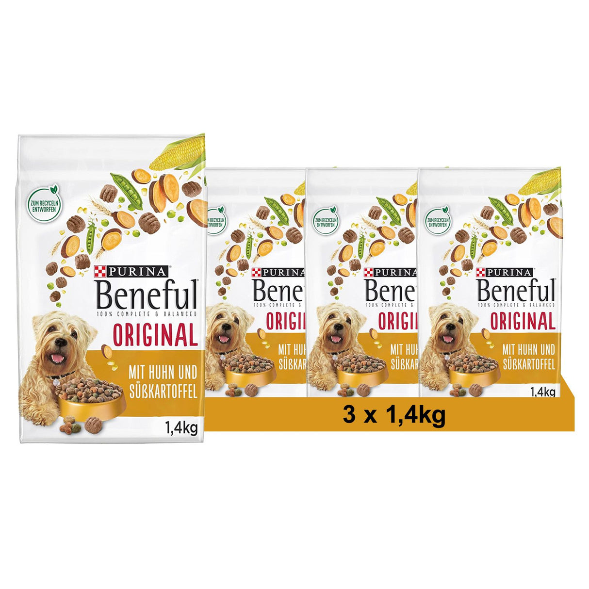 BENEFUL Original mit Huhn und Süßkartoffel Hundetrockenfutter