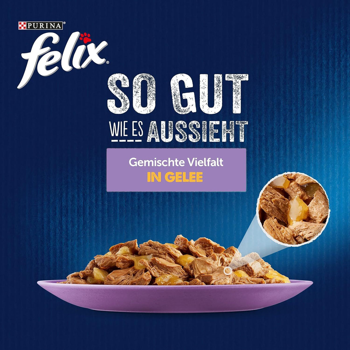 FELIX Aussi bon qu'il y paraît avec du cabillaud Mélange de variétés en gelée, nourriture humide pour chats adultes