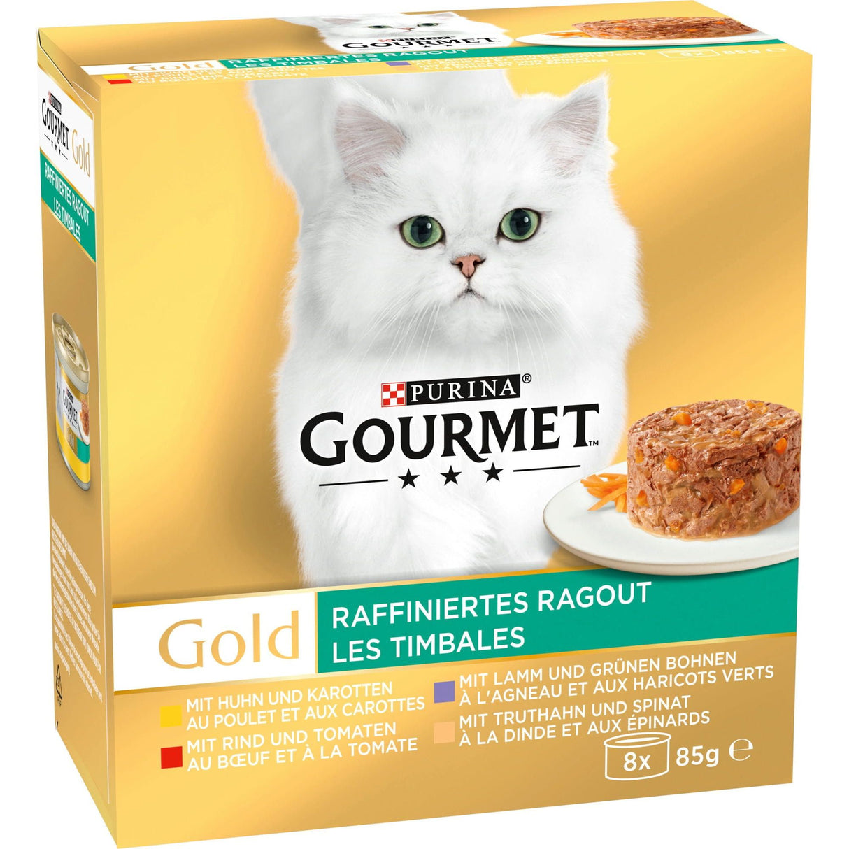 GOURMET Gold Raffiniertes Ragout Katzenfutter nass, Sorten-Mix