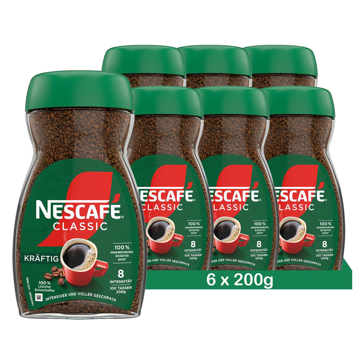 NESCAFÉ Classic Kräftig, löslicher Bohnenkaffee aus dunkel gerösteten Kaffeebohnen
