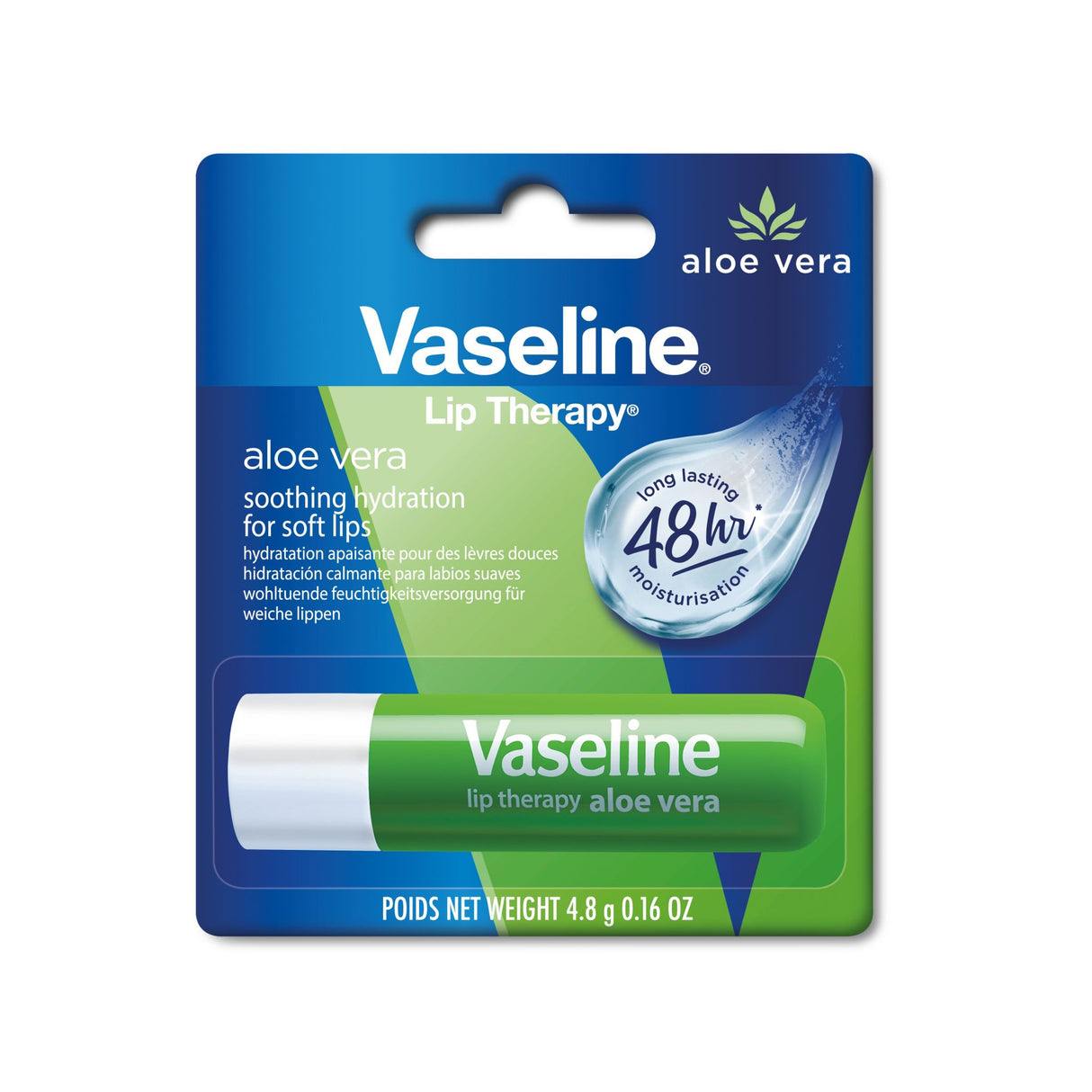 Vaseline Lip Therapy Aloe Vera | Getönter Lippenbalsam | Lippenstift mit Aloe Vera und Vitamin E