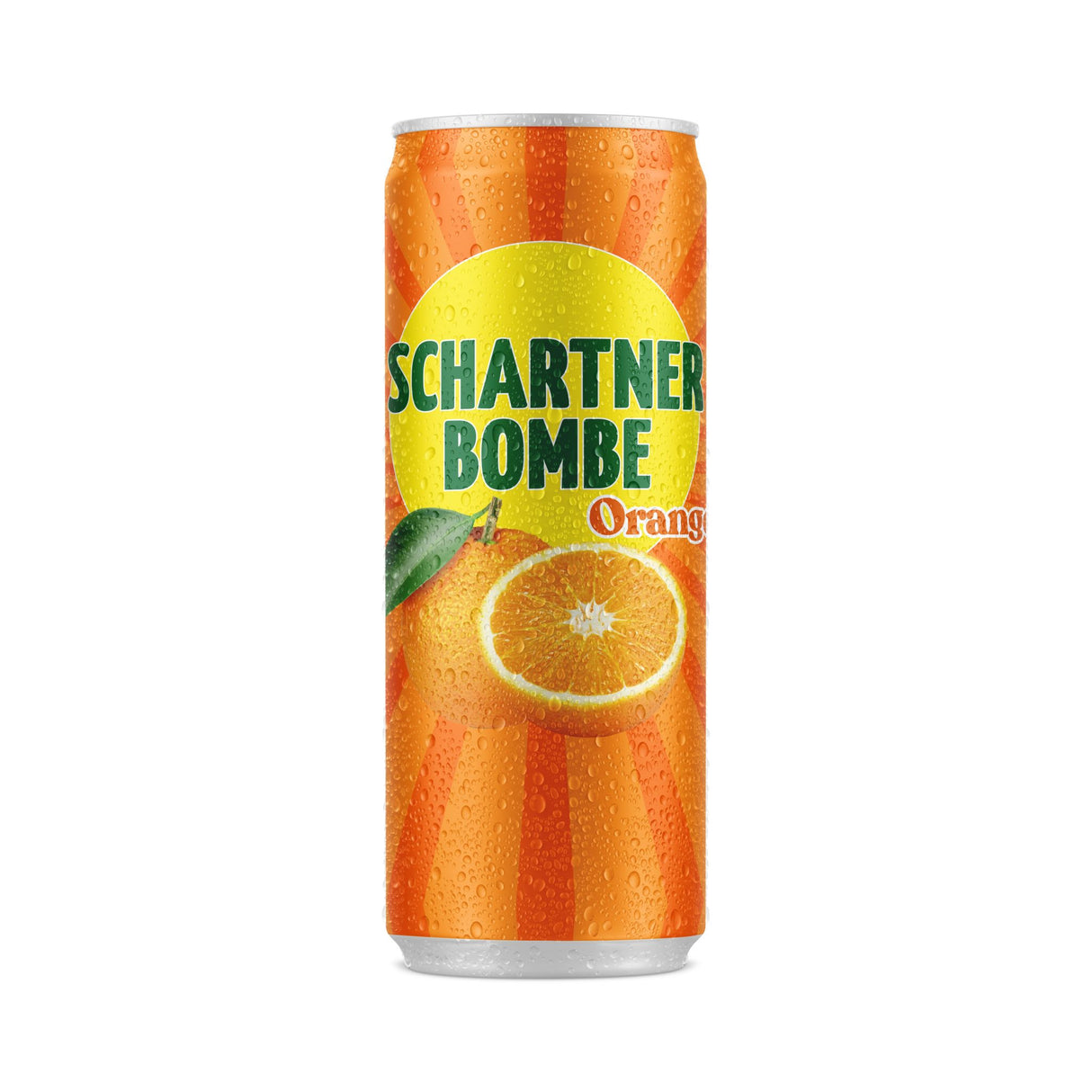 Schartner Bombe Orange, fruchtig spritzige Limonade mit, Softgetränk in Dose