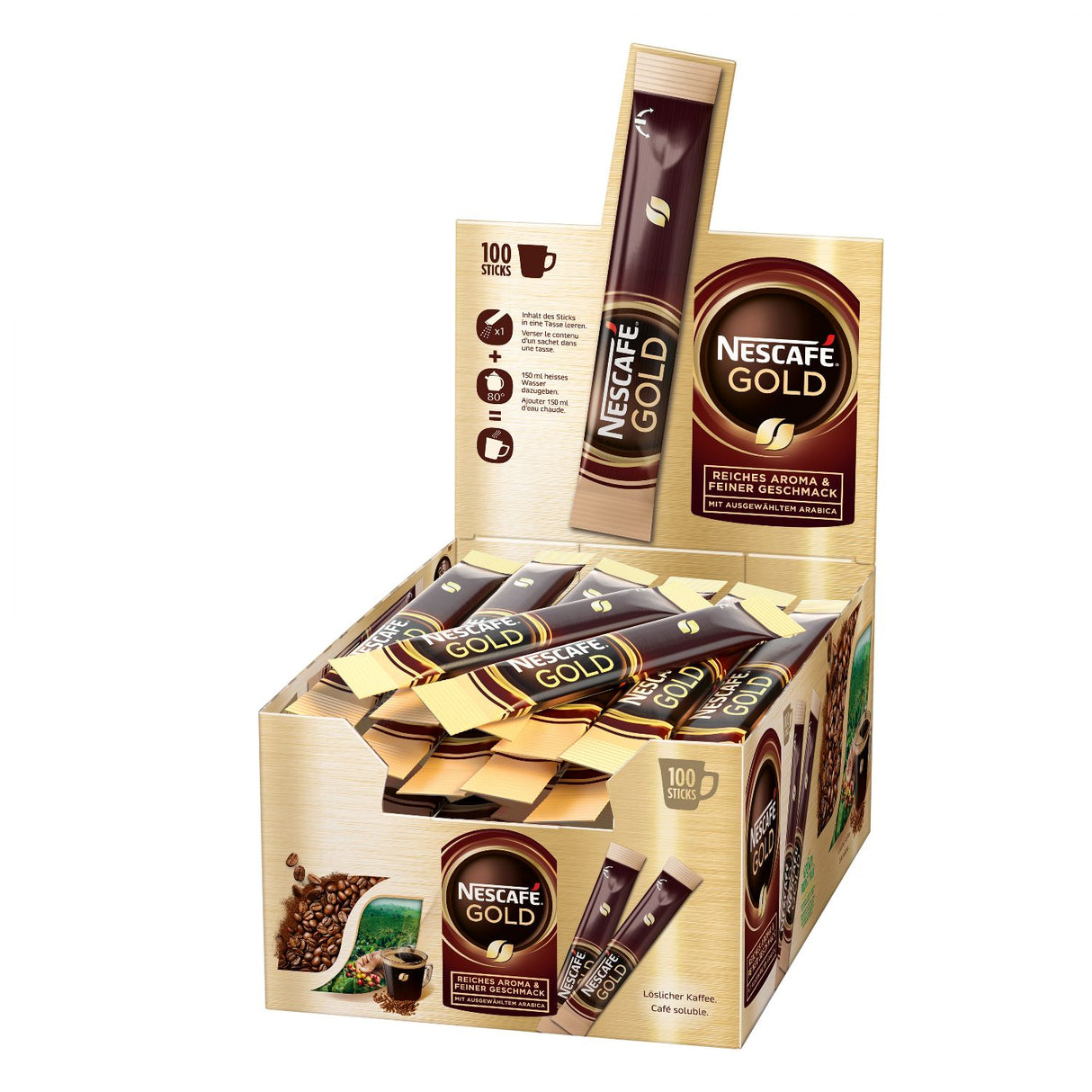 NESCAFÉ GOLD de Luxe Sticks, löslicher Bohnenkaffee