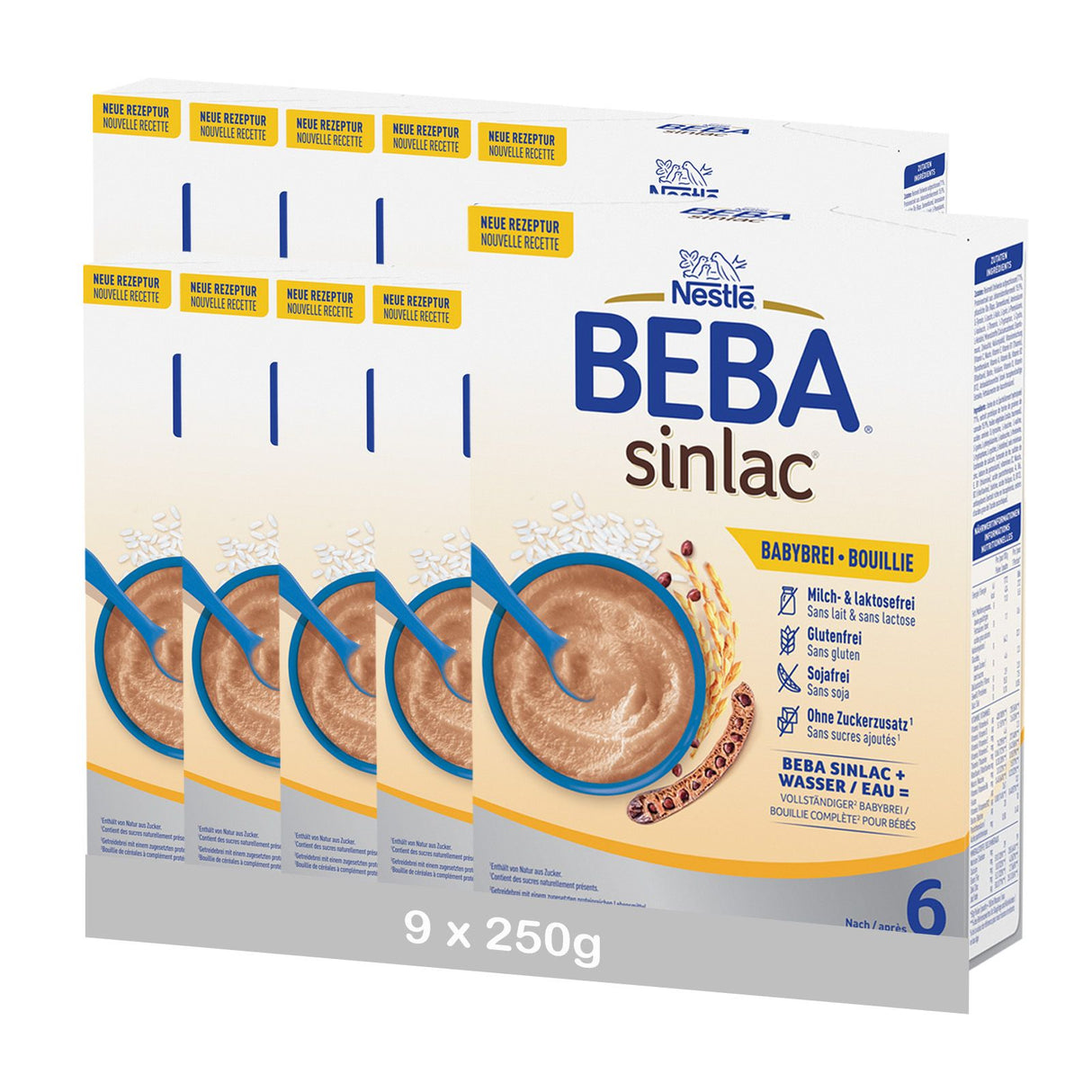 BEBA SINLAC glutenfreier Reisbrei, Sojafrei, Milch- & Laktosefrei,