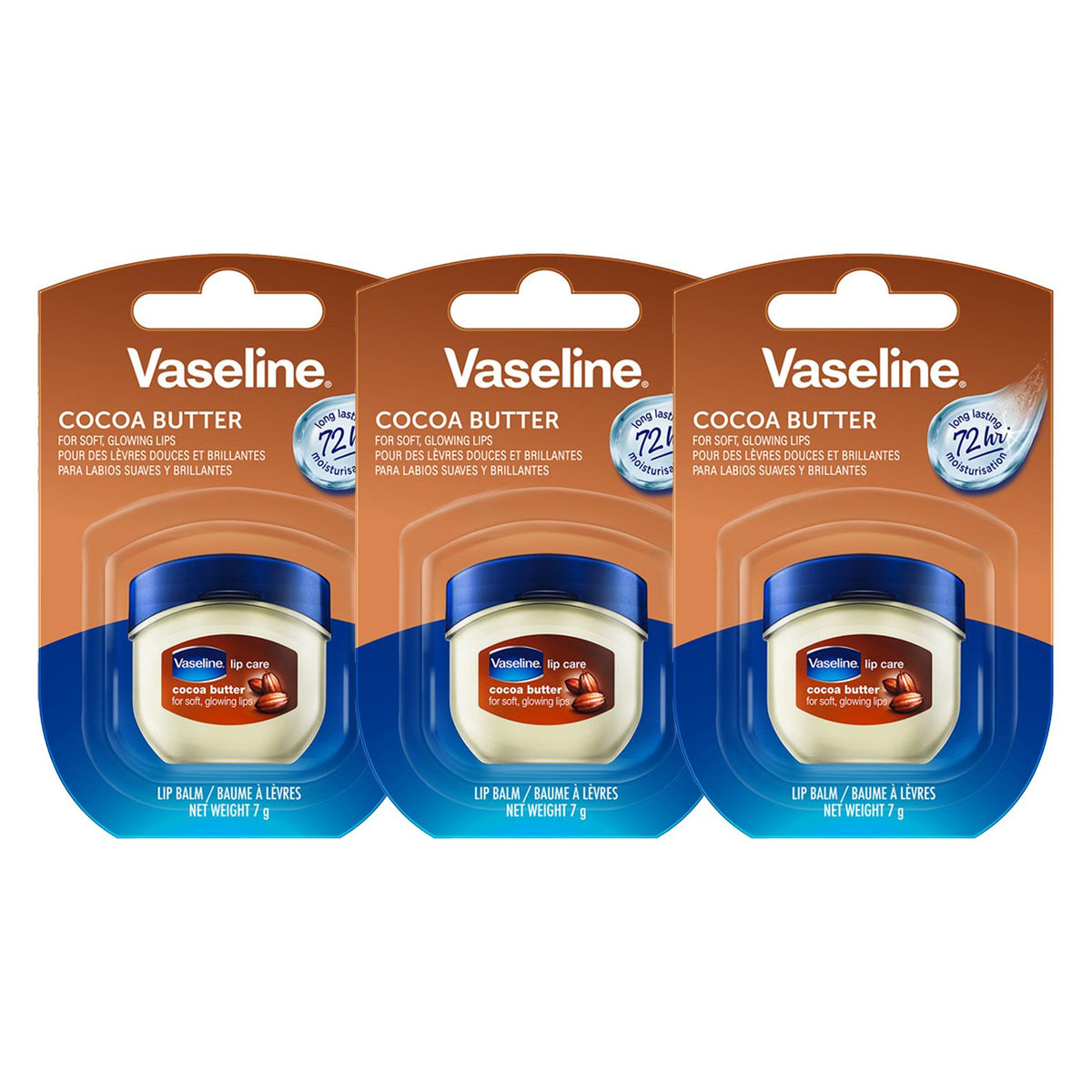 Vaseline Lip Therapy 7G Cocoa Butter, Pflegender Lippenbalsam für optimale Feuchtigkeit,