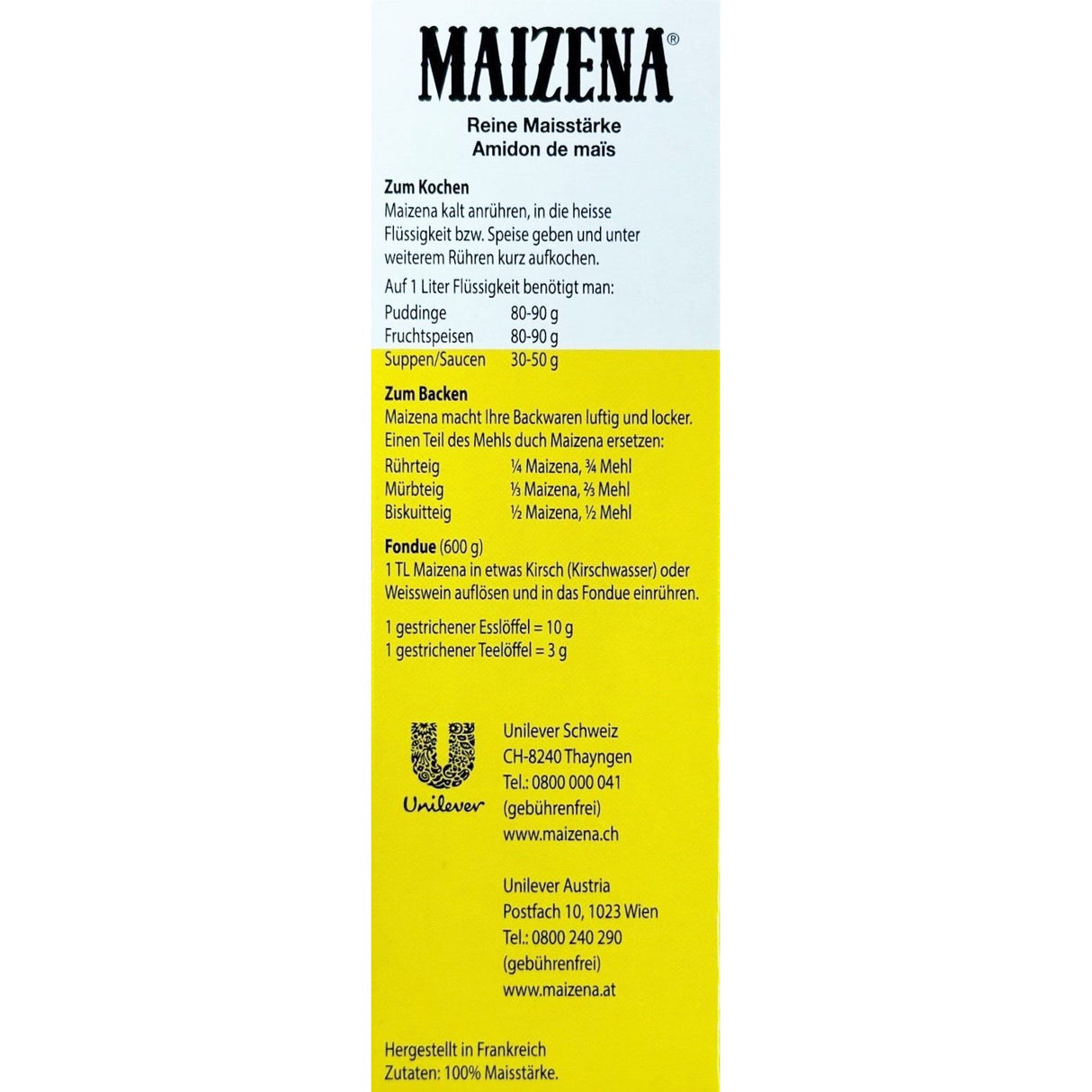 Maïzena Amidon de maïs