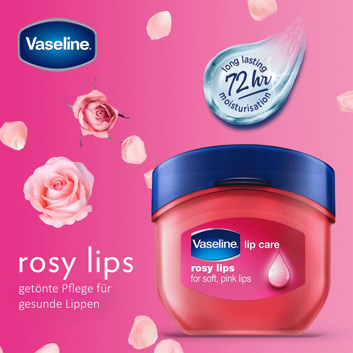 Vaseline Lip Therapy 7G Rosy | Pflegender Lippenbalsam für optimale Feuchtigkeit | Doppelpack