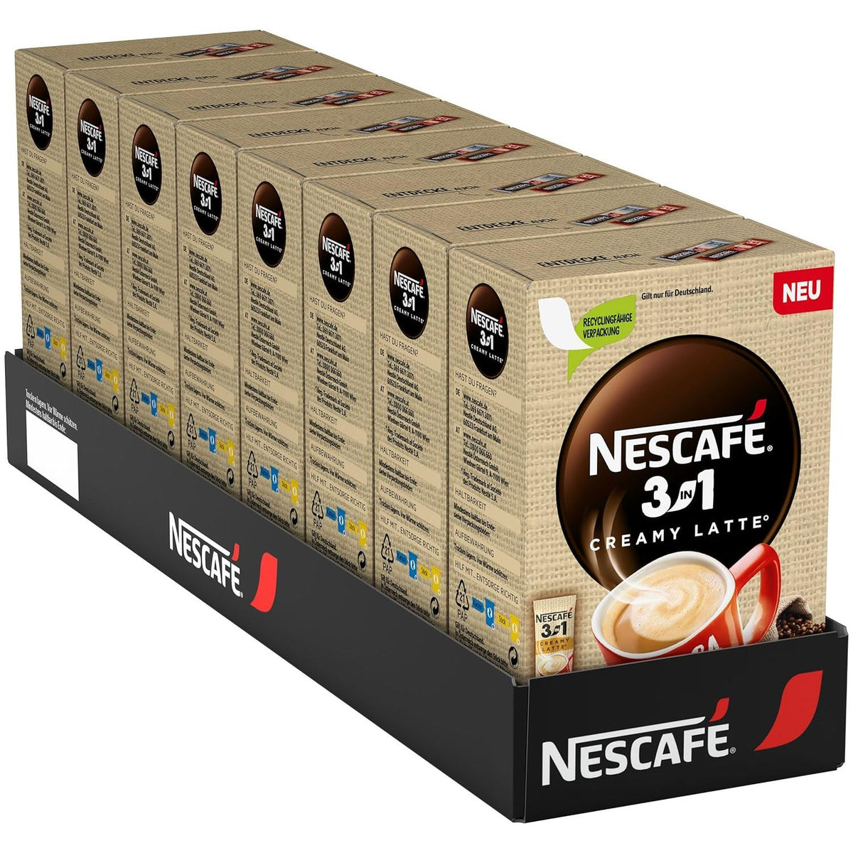 NESCAFÉ 3in1 Creamy Latte Bâtonnets de poudre pour boisson, café soluble en grains