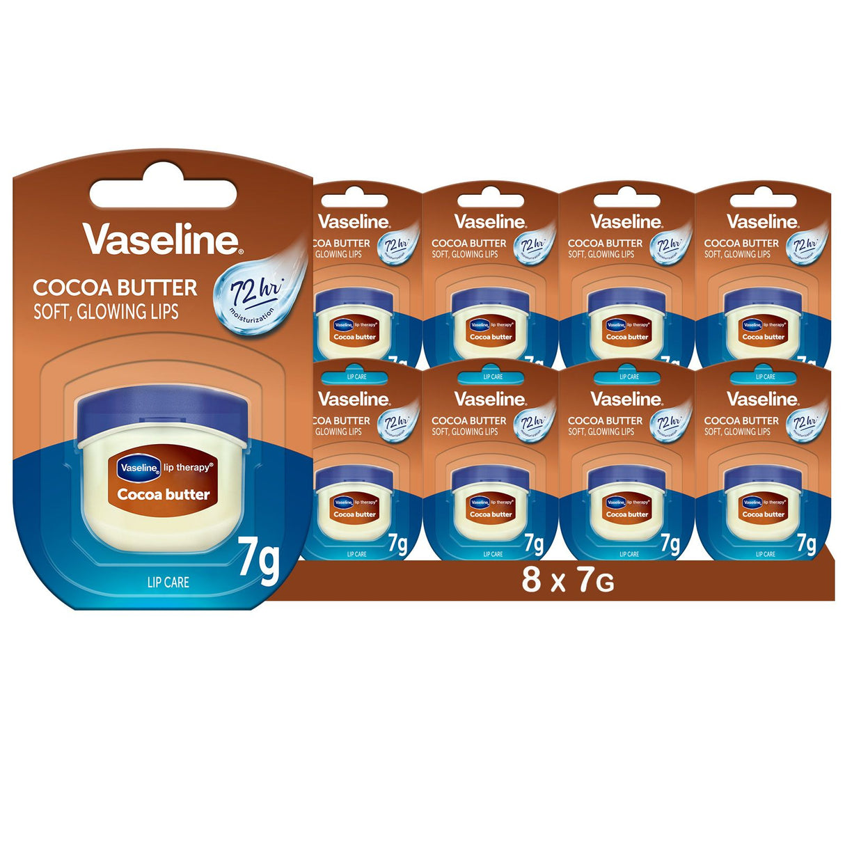 Vaseline Lip Therapy 7G Cocoa Butter, Pflegender Lippenbalsam für optimale Feuchtigkeit,