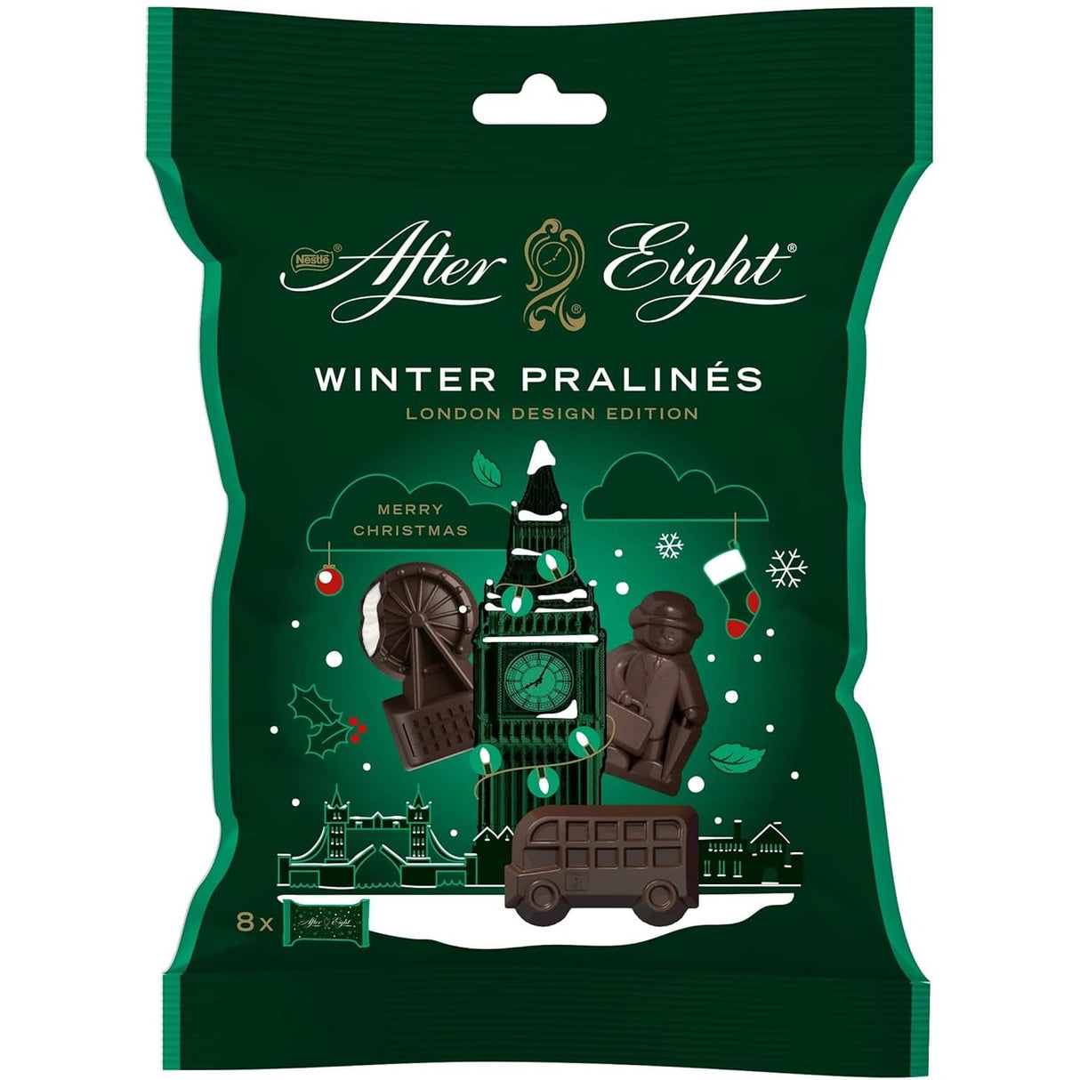 After Eight Winter Pralinés, Pralinen glutenfrei aus dunkler Schokolade mit Minzfüllung