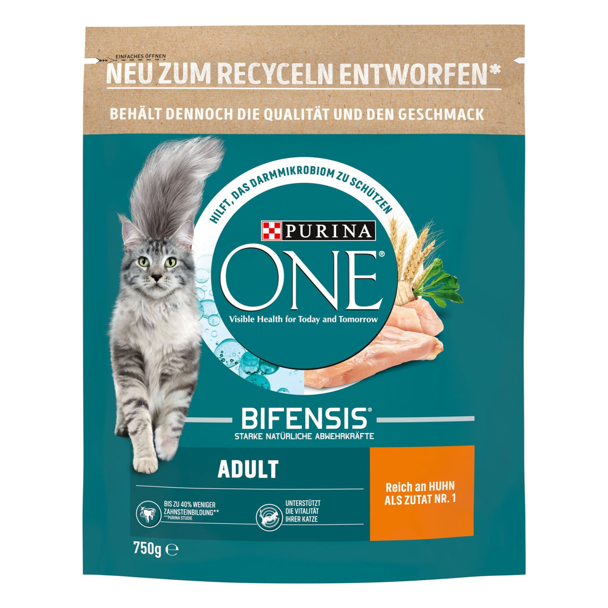 PURINA ONE BIFENSIS Adult Katzenfutter trocken, reich an Huhn