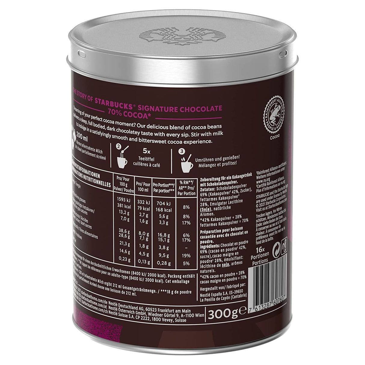 Starbucks Signature Chocolate 70% Chocolat en Poudre