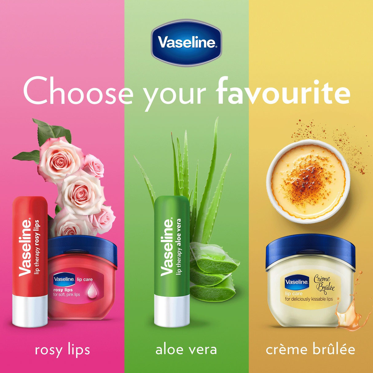Vaseline Lip Therapy Rosy, Getönter Lippenbalsam, Lippenstift mit Mandel und Rosenöl